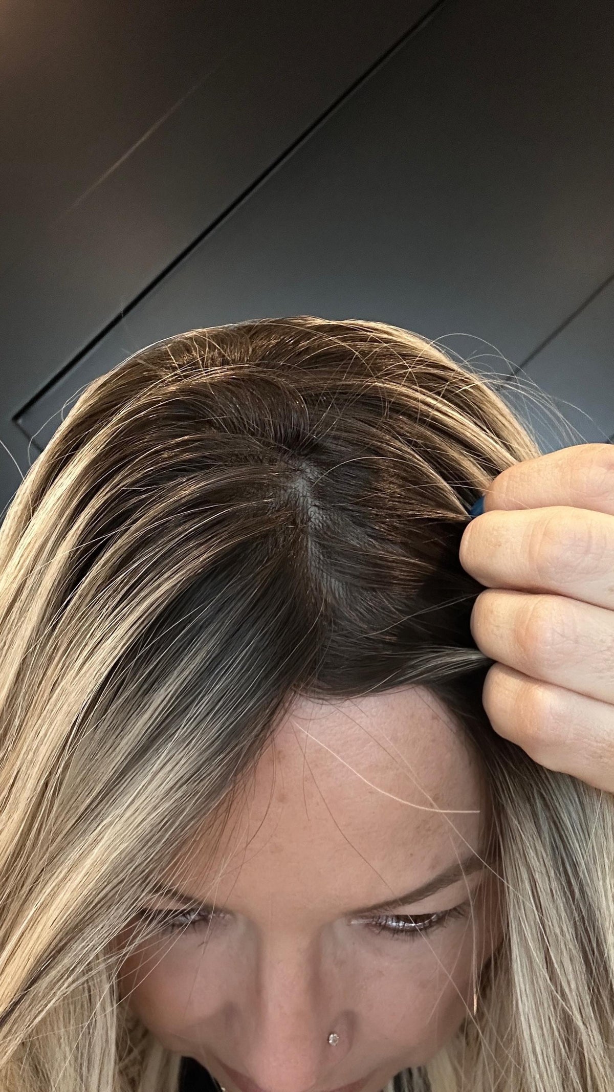 AMANDA Premium European Human Hair Wig – 16” | Silk Top + 0.5” x 6 Lace Front | Medium Density | Natural Blonde Balayage Final sale