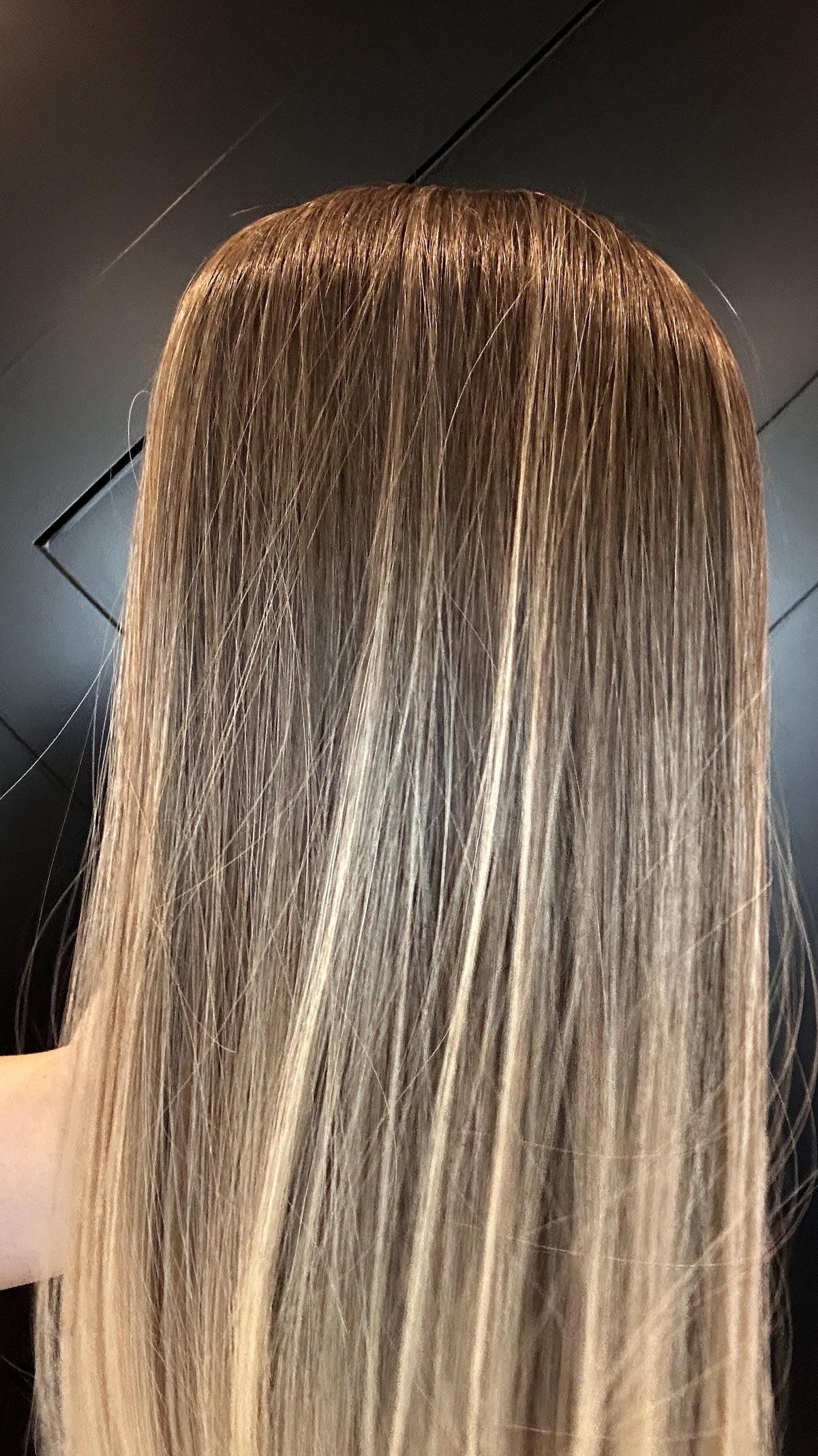 COLETTE 18” European Silk Top Human Hair Topper – Rooted Brown to Beige Blonde | 6x7 Base | Remy Hair | Clip-In Topper Final Sale