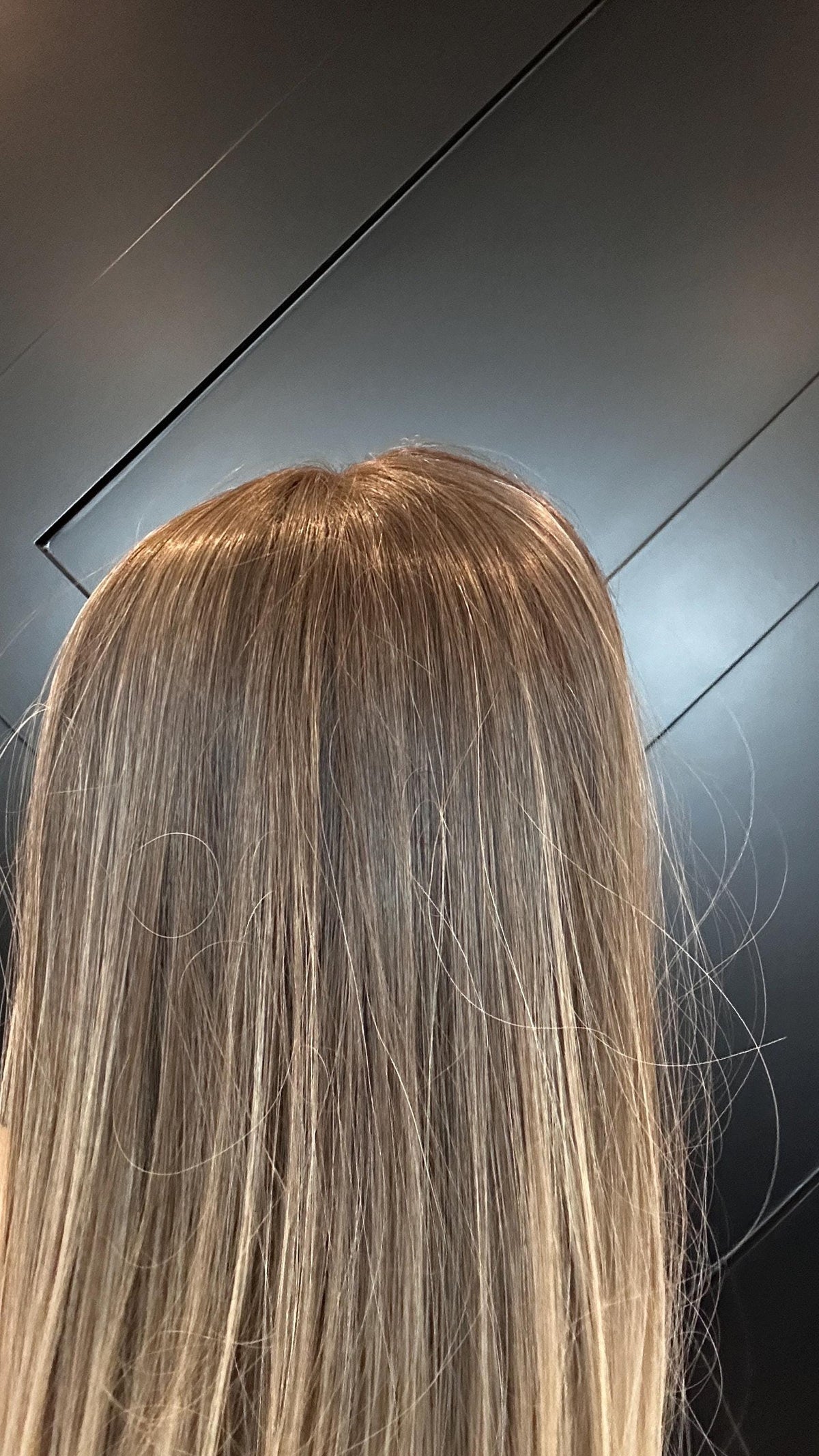 COLETTE 18” European Silk Top Human Hair Topper – Rooted Brown to Beige Blonde | 6x7 Base | Remy Hair | Clip-In Topper Final Sale