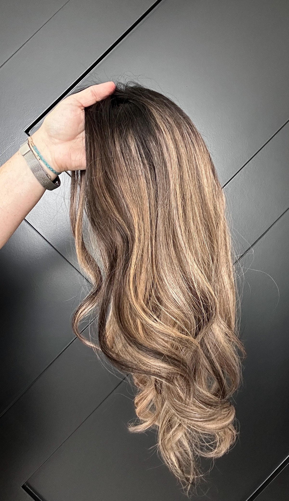 AMINTA 14 European Human Hair Topper | 7x7 Base • 4x4 Silk Top • 14” Length • Balayage Color • Natural Volume & Seamless Blend