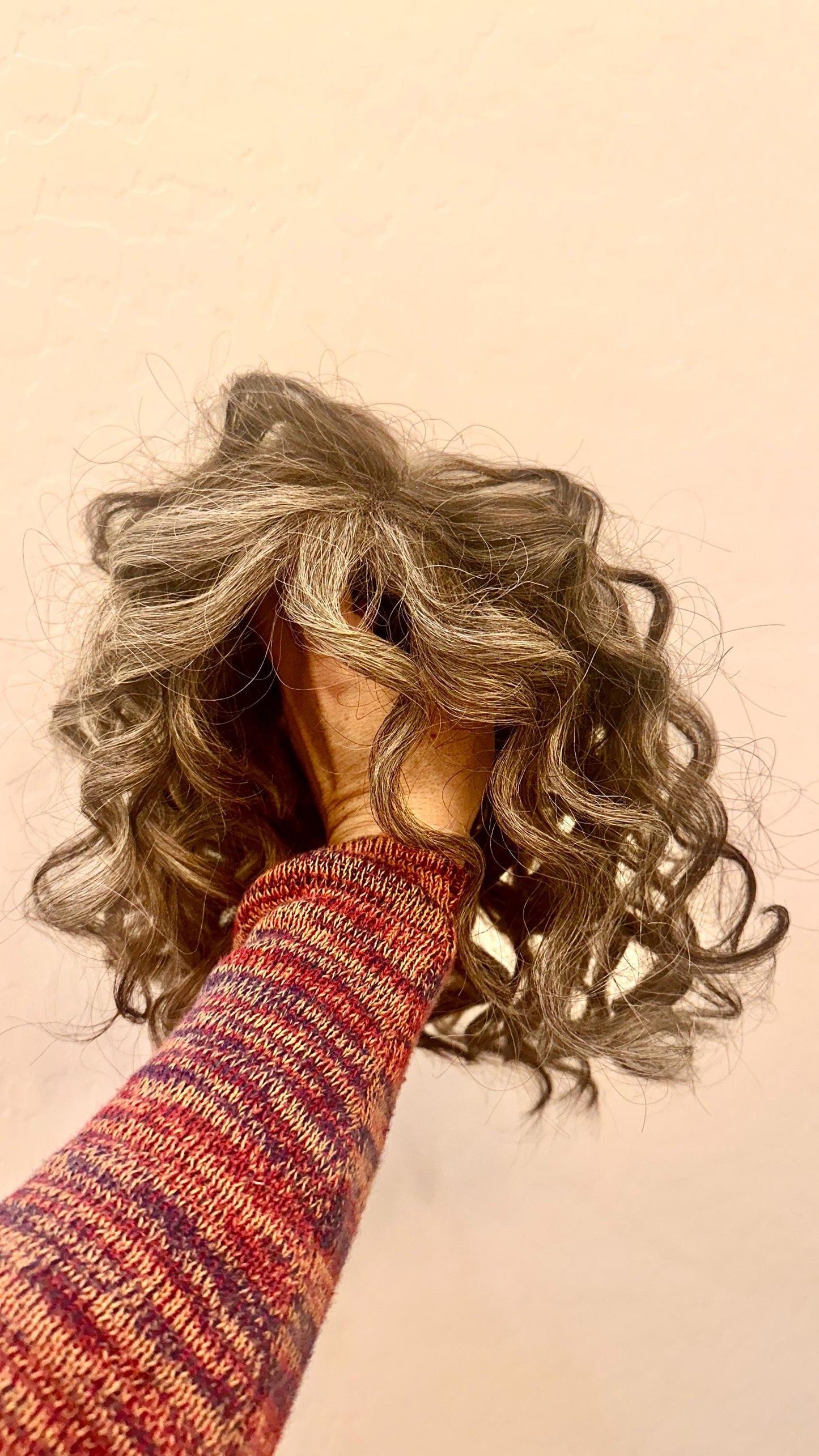 MARGOT 12” Custom-Made Russian, Ukranian or Slavic Hair Human Hair Topper perm curls | Salt and Pepper– closed lace Top 7x7 | Low density