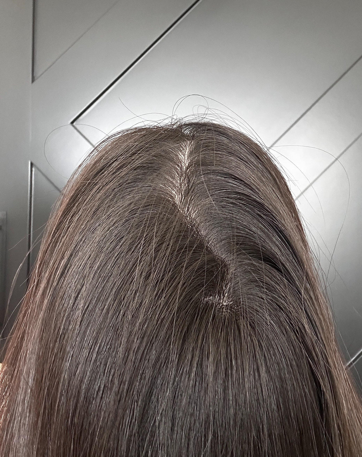 MASCARA European human hair silk 8x8 topper, natural black high density 14”-20” natural look