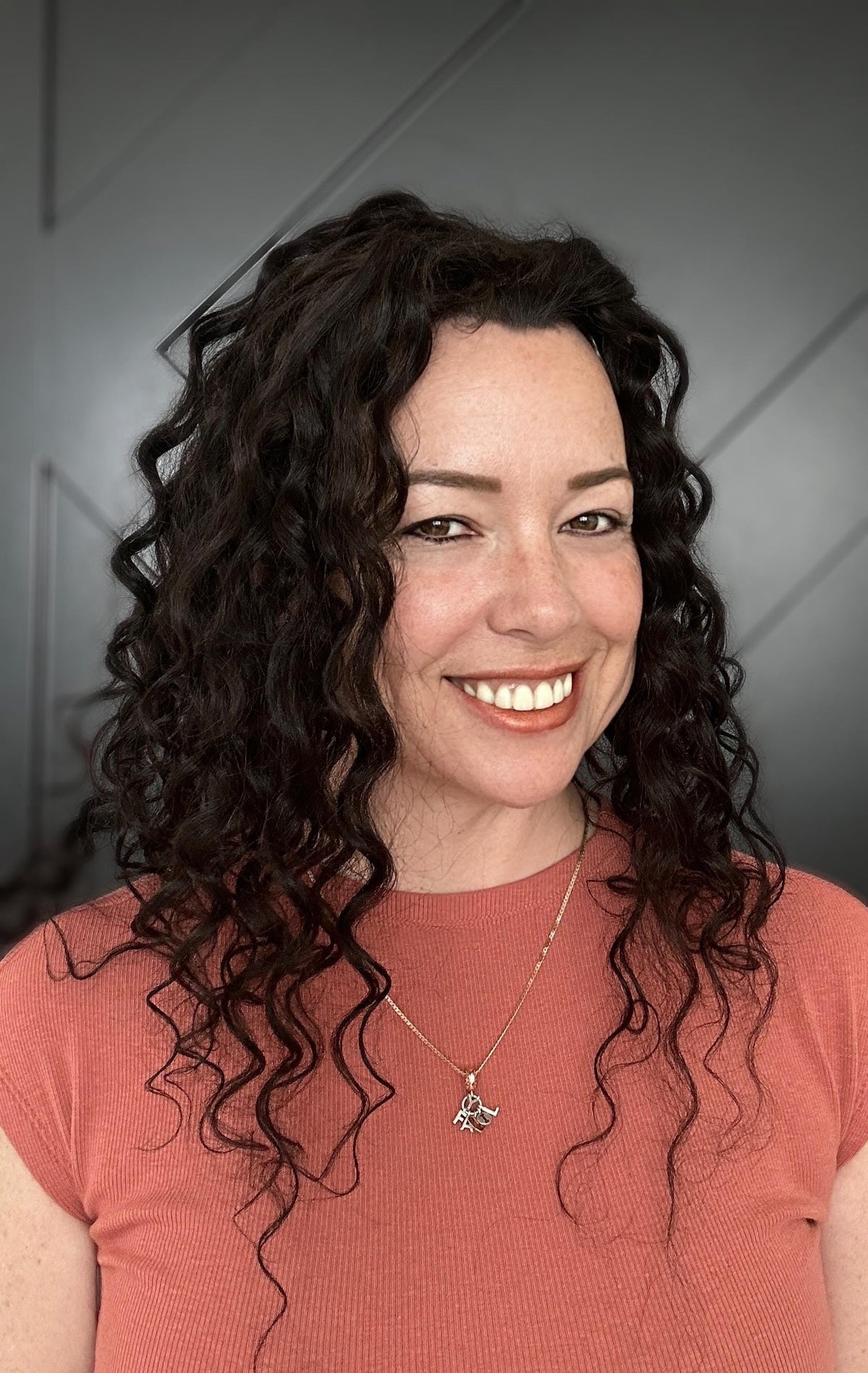 MAKA Human hair silk topper 5x6 20” long permed with 2C curls Natural Black