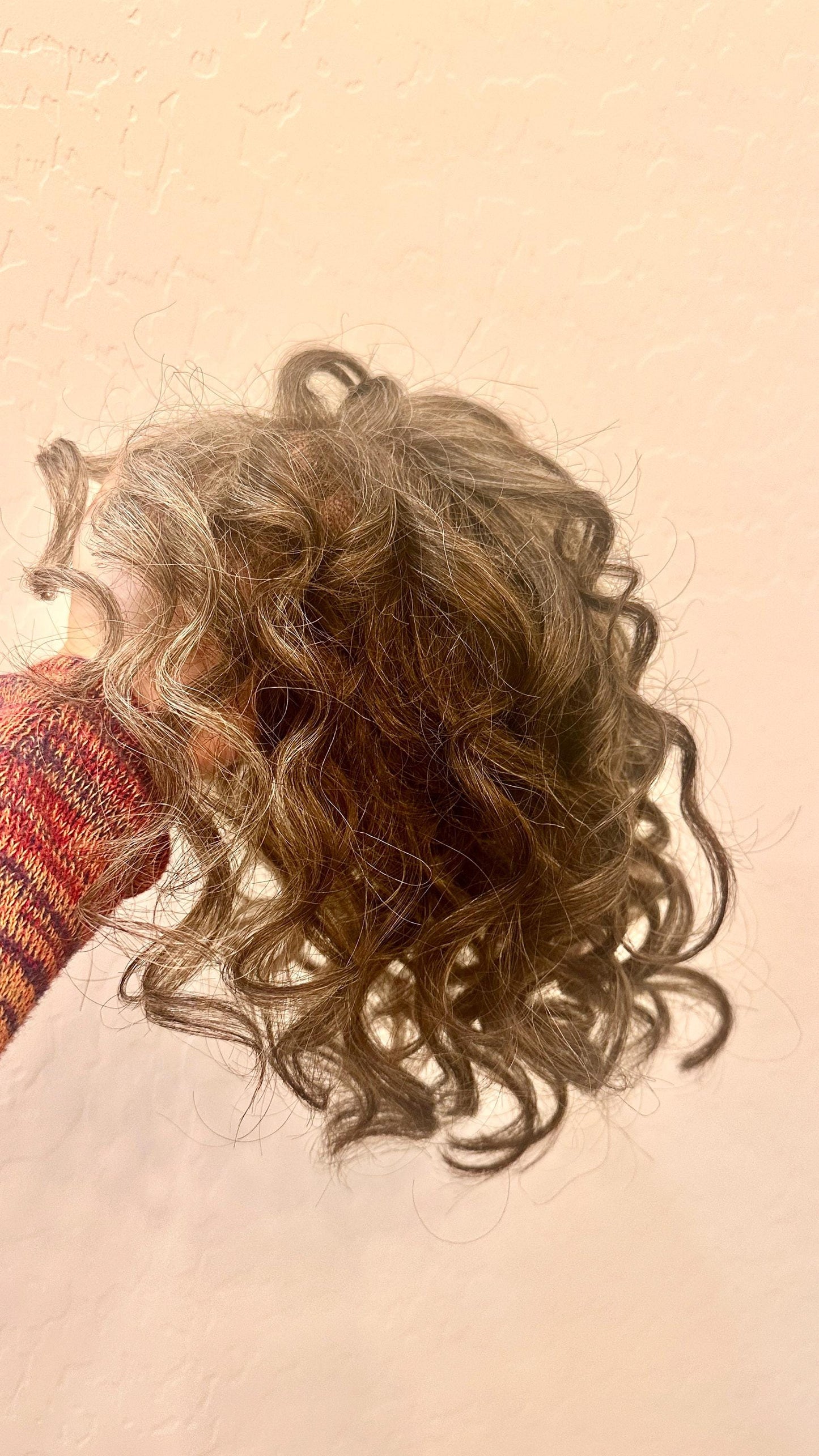 MARGOT 12” Custom-Made Russian, Ukranian or Slavic Hair Human Hair Topper perm curls | Salt and Pepper– closed lace Top 7x7 | Low density