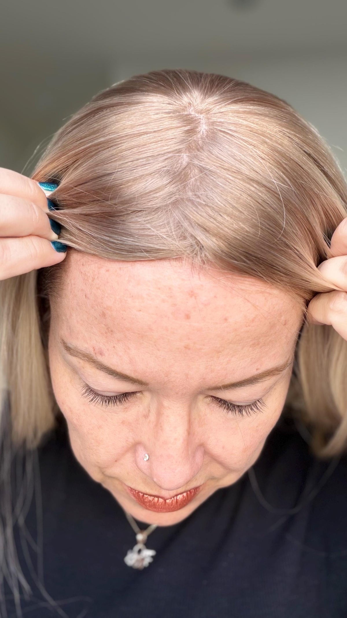 LIORA European Human Hair Topper | 8x8 Base | 4x4 Silk Top | 18” Length | Average Density | Scandinavian Ice Blonde