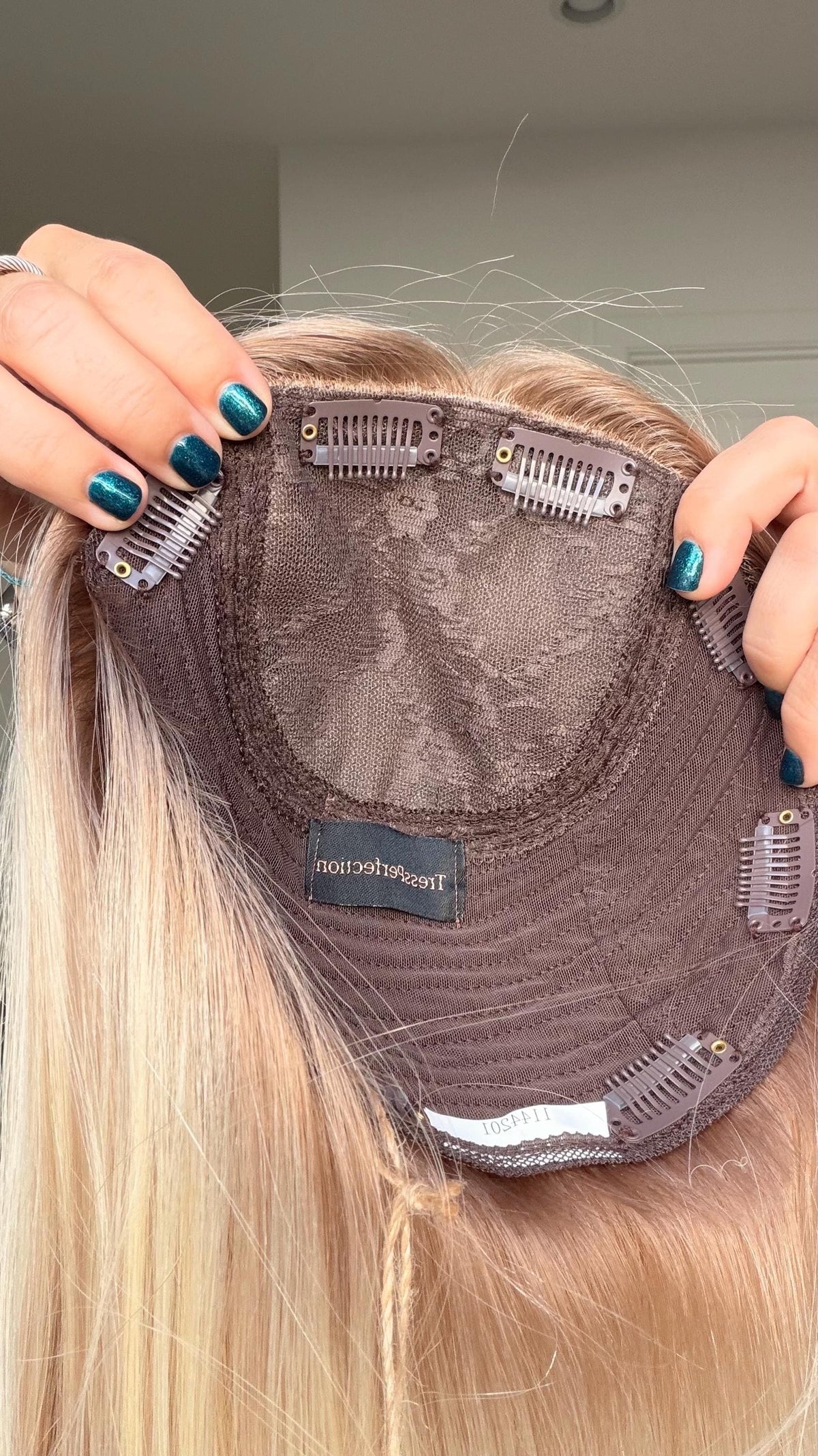 LIORA European Human Hair Topper | 8x8 Base | 4x4 Silk Top | 18” Length | Average Density | Scandinavian Ice Blonde