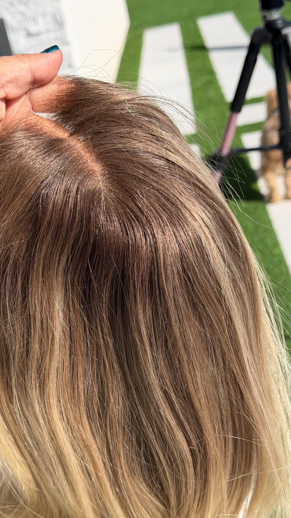 EMPRESS Layered Brazilian Virgin Human Hair Wig | Medium Density 5x5.5” Lace Top Wig | Blonde brown balayage | 18”-26” Bleached Knot