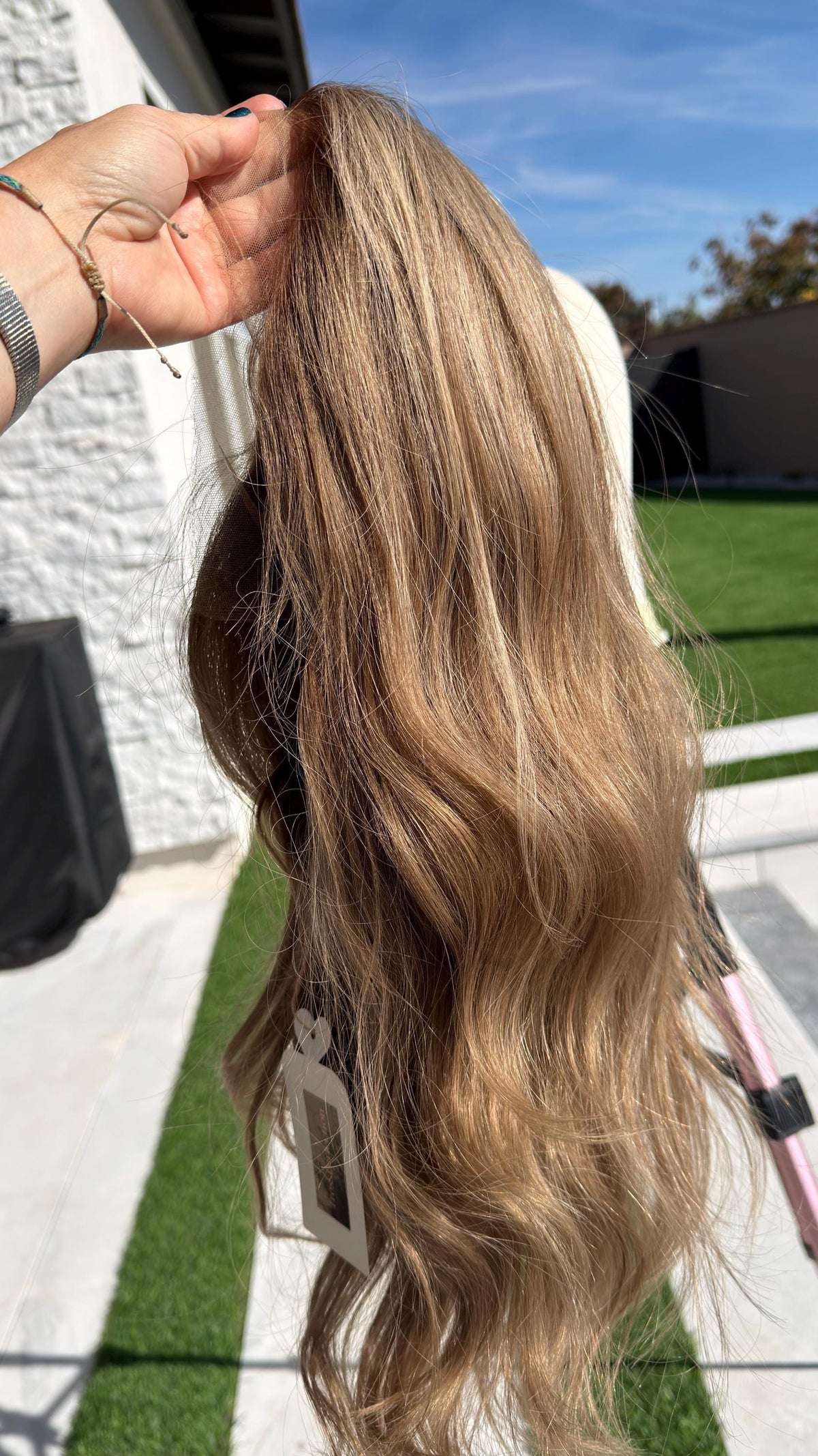 HAWK Layered European Remy Human Hair Wig | Natural Density 5x5.5” Lace Top Wig | Ashy root n Blonde highlights 18”-26” Bleached Knots