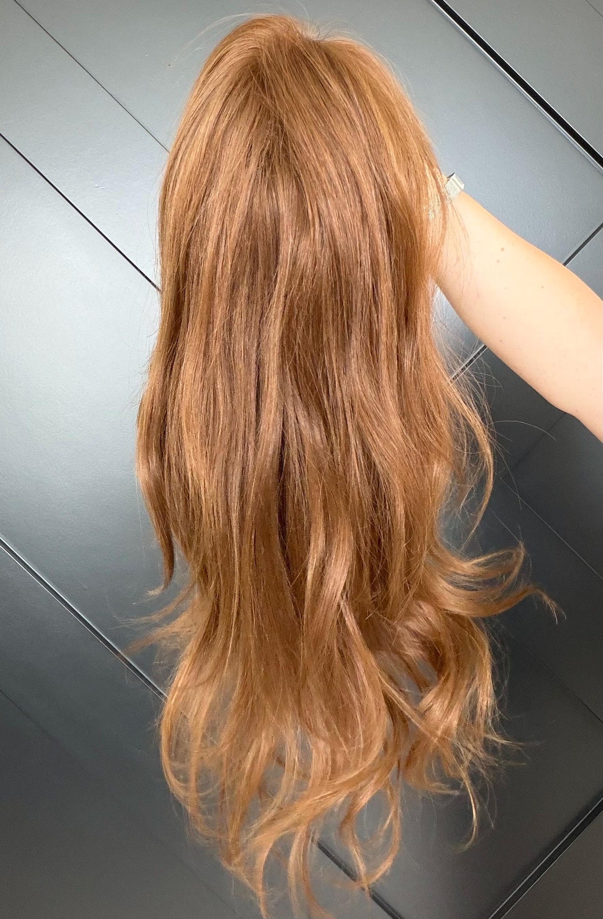 LUCIENE Layered Brazilian Virgin Human Hair Wig | Medium Density 13x6 Lace Front Wig | color#6 Warm Brown Vtabs | 18”-26” Bleached Knots