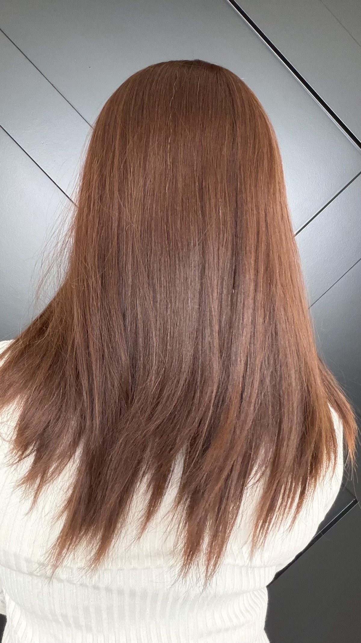 RENATA European Human Hair Topper | 8x8 Base | 4x4 Silk Top | 18” Length | Average Density | Warm brunette with blonde ribbons