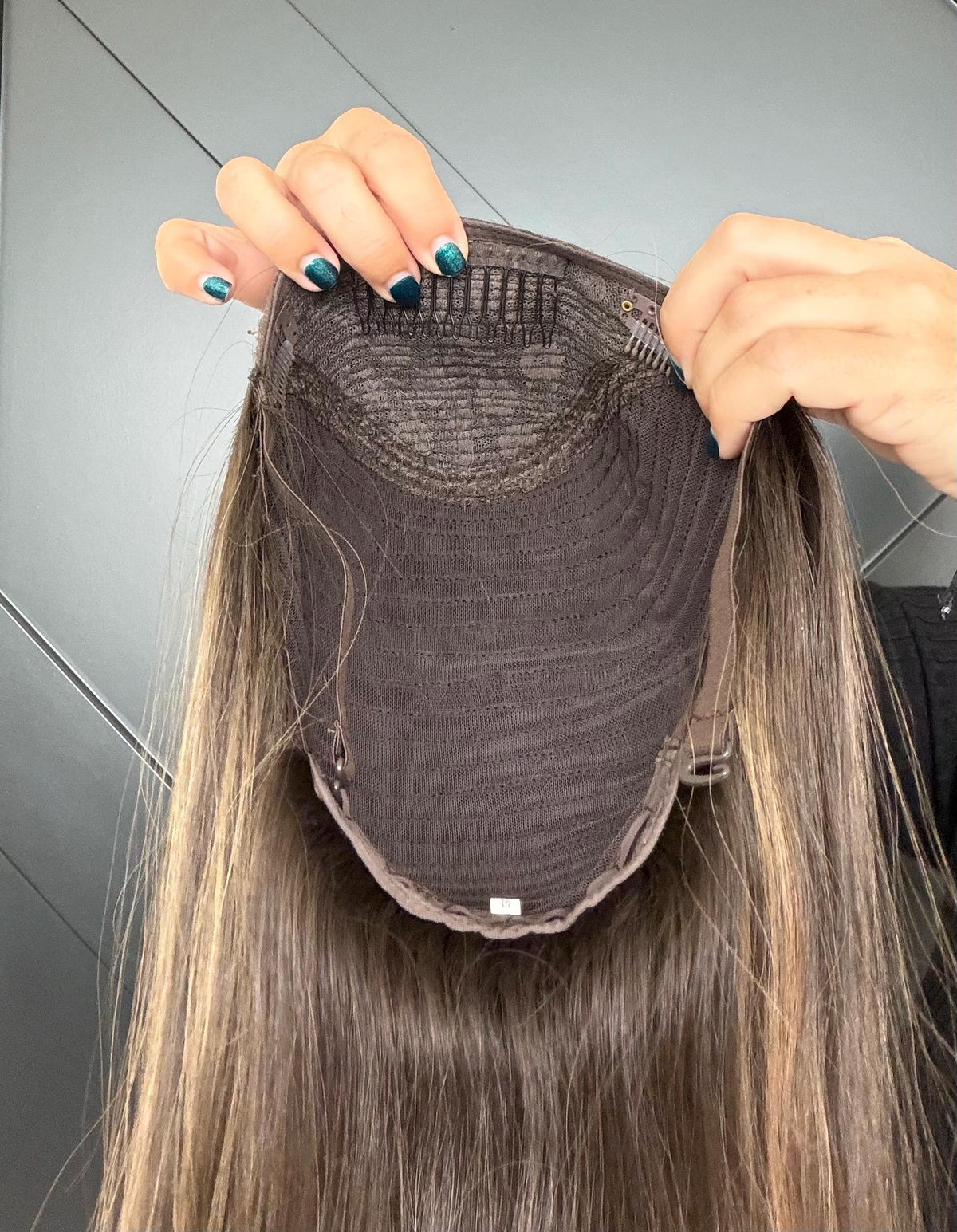 CORINE Bandfall Wig | Premium Brazilian Human Hair | Glueless Headband Wig | Brown with Subtle Caramel Highlights | 16”-20”