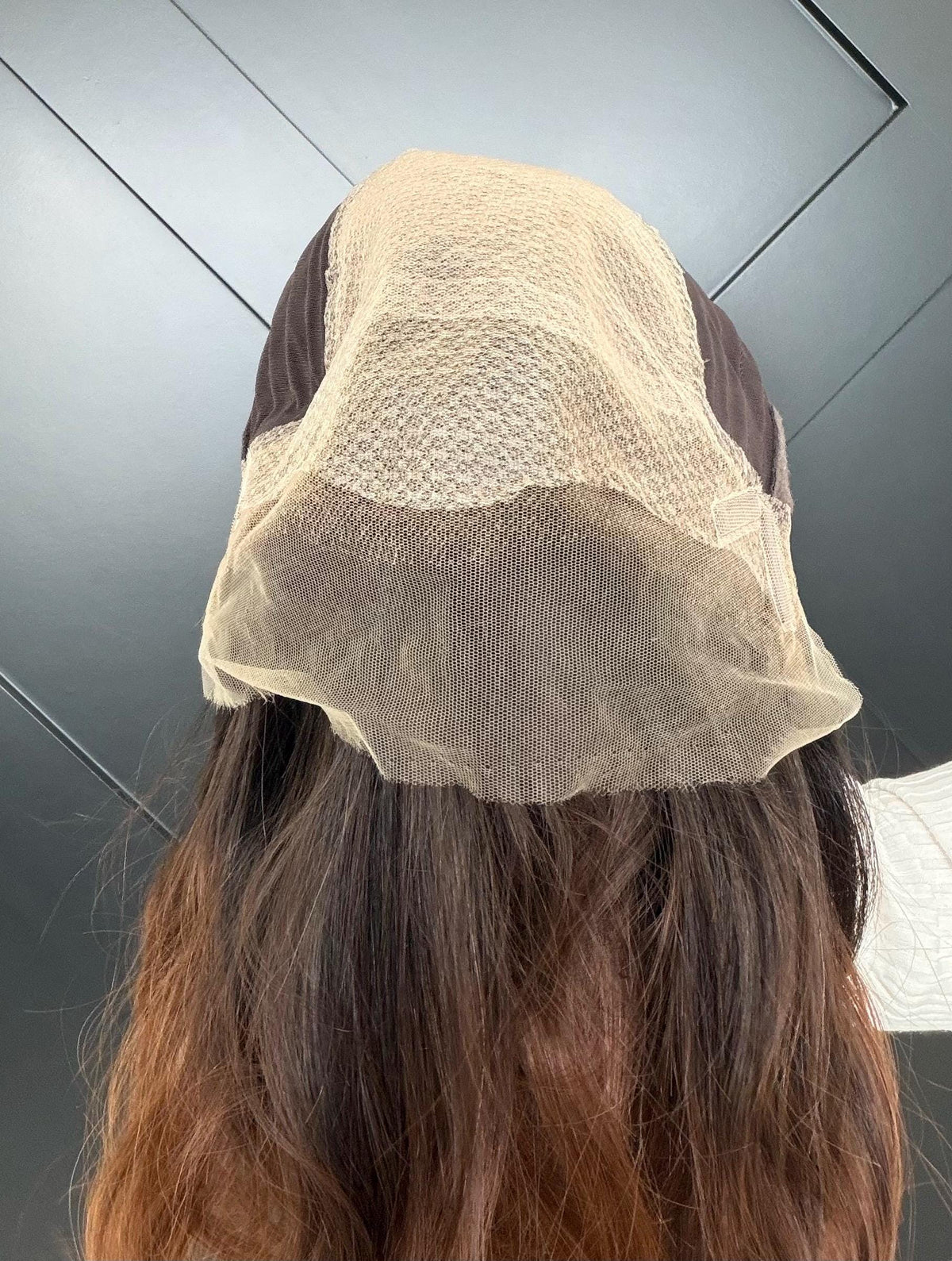 NERINA Layered Brazilian Virgin Human Hair Wig | Medium Density 13x6 Lace Front Wig | Rich Caramel Ombré Vtabs | 18”-26” Bleached Knots