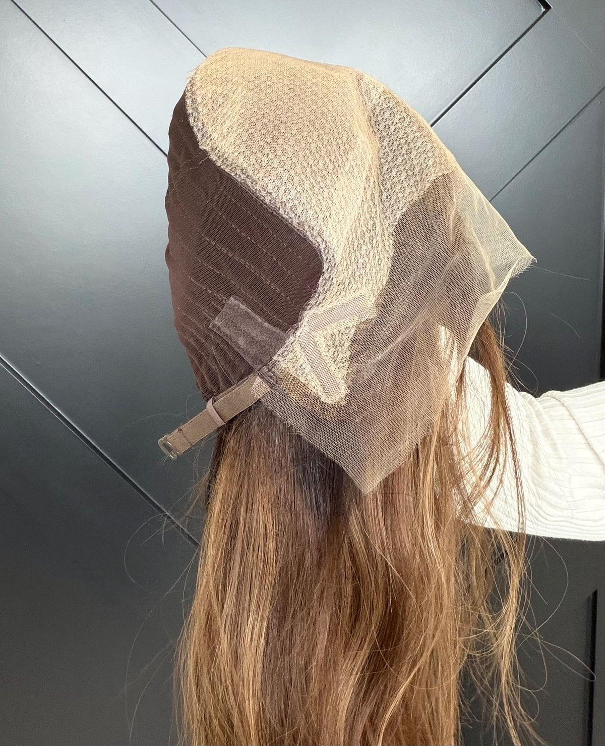 SELENE Layered Brazilian Virgin Human Hair Wig | Medium Density 13x6 Lace Front Wig | Warm cocoa brown Vtabs | 18”-26” Bleached Knots