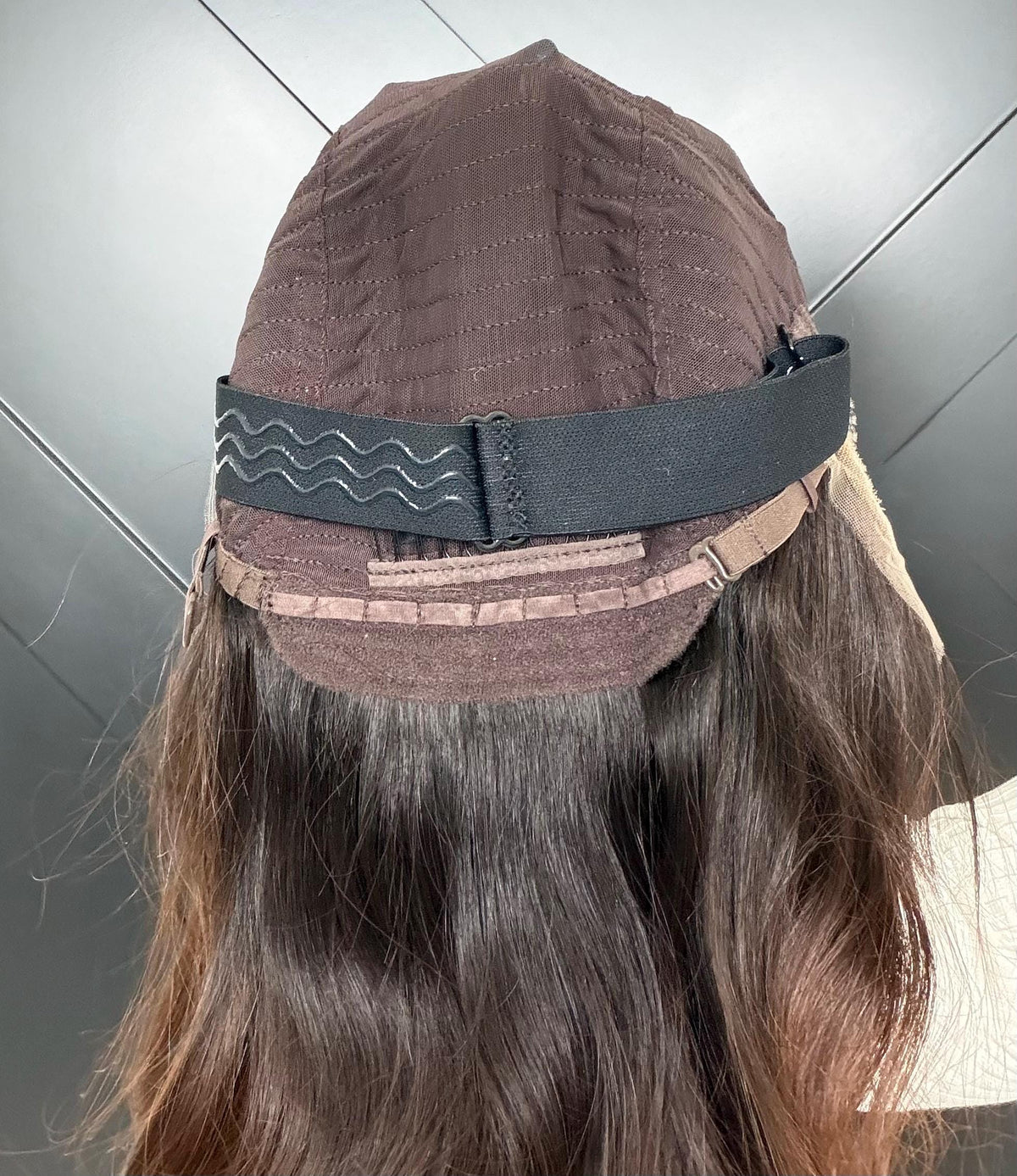MONET Layered Brazilian Virgin Human Hair Wig | Medium Density 13x6 Lace Front Wig | Dark Brown Auburn Ombre Vtabs | 18”-26” Bleached Knots