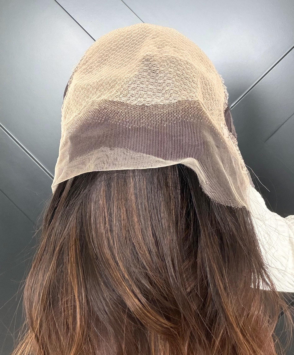 MONET Layered Brazilian Virgin Human Hair Wig | Medium Density 13x6 Lace Front Wig | Dark Brown Auburn Ombre Vtabs | 18”-26” Bleached Knots