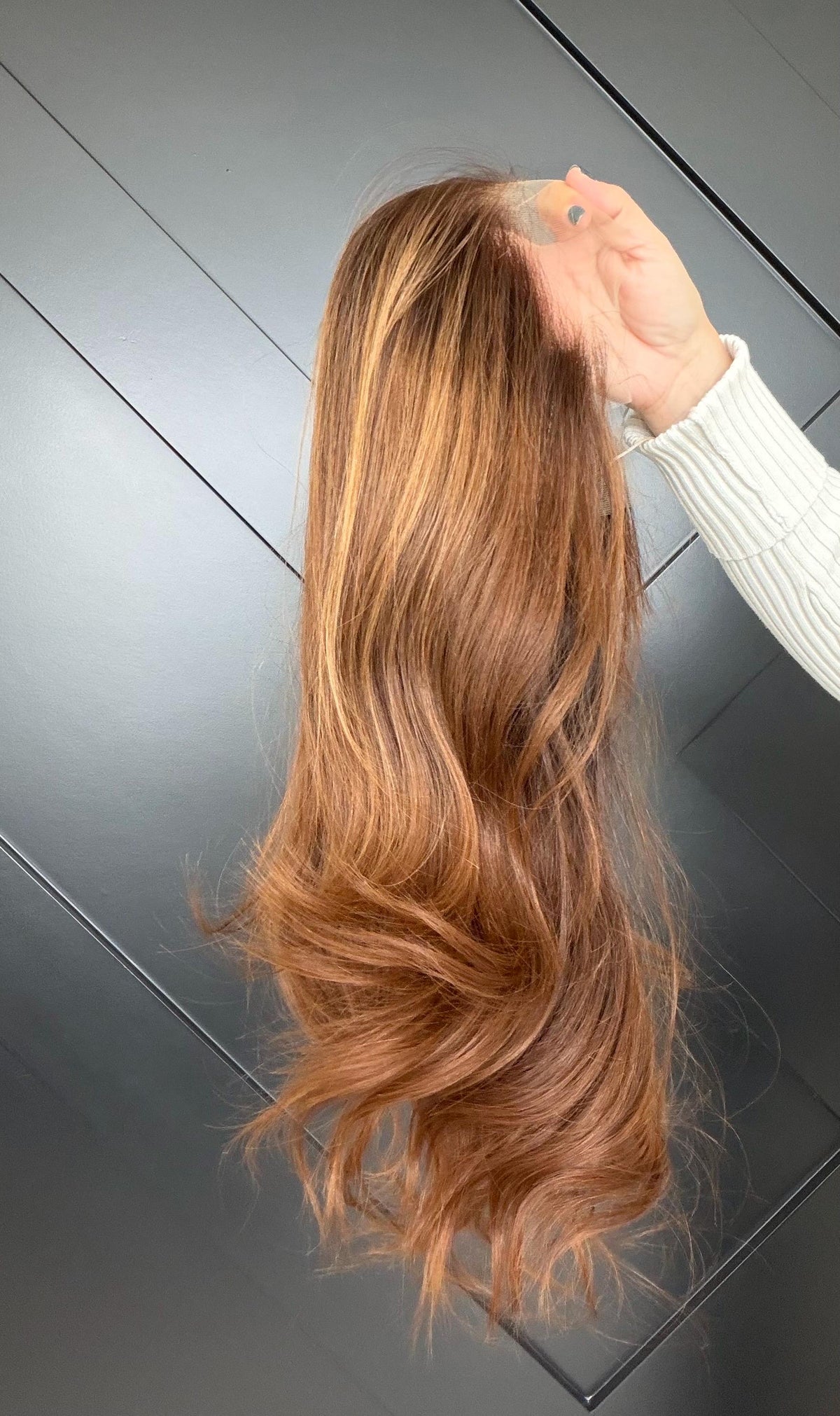 BELARIA Layered Brazilian Virgin Human Hair Wig | Medium Density 13x6 Lace Front Wig | Two tone copper Vtabs | 18”-26” Bleached Knots