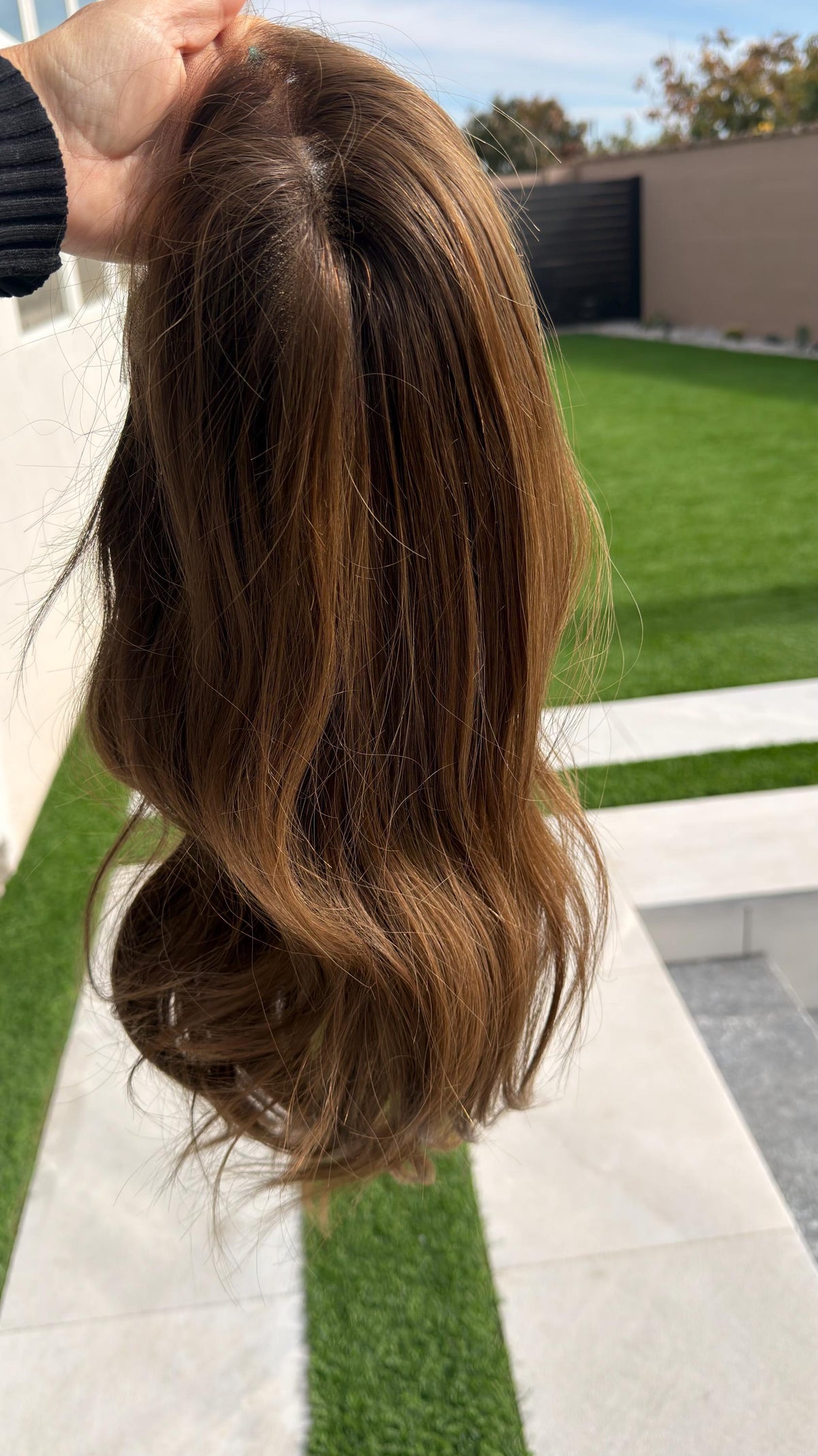 AVELINE Layered Brazilian Virgin Human Hair Wig | Medium Density 13x6 Lace Front Wig Vtabs | 18”-26” Bleached Knots Light Cocoa with Honey