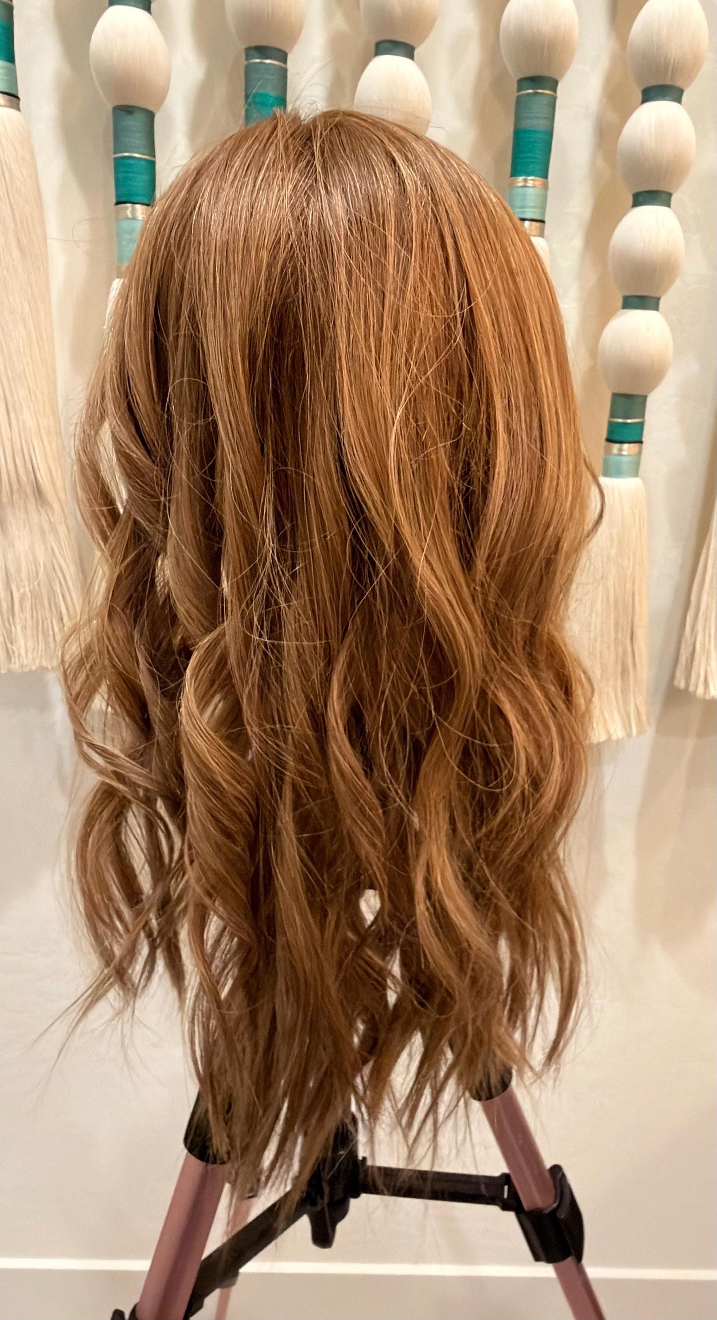 ERICA Custom-Made Clipless Human Hair Topper 18" | Glue-On Topper |8.75x 8.5 Monofilament | handtied Hairpiece density 170gm