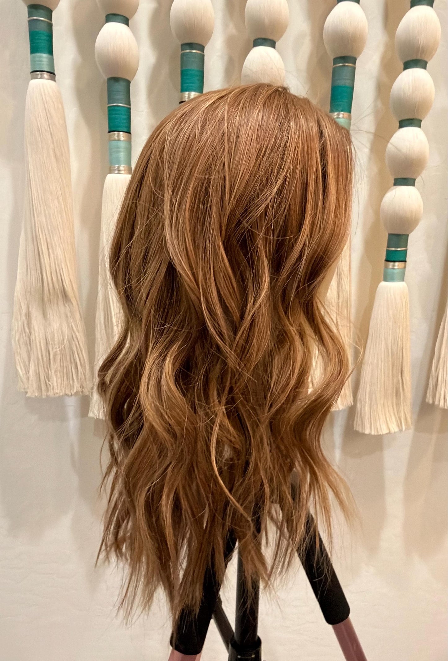 ERICA Custom-Made Clipless Human Hair Topper 18" | Glue-On Topper |8.75x 8.5 Monofilament | handtied Hairpiece density 170gm