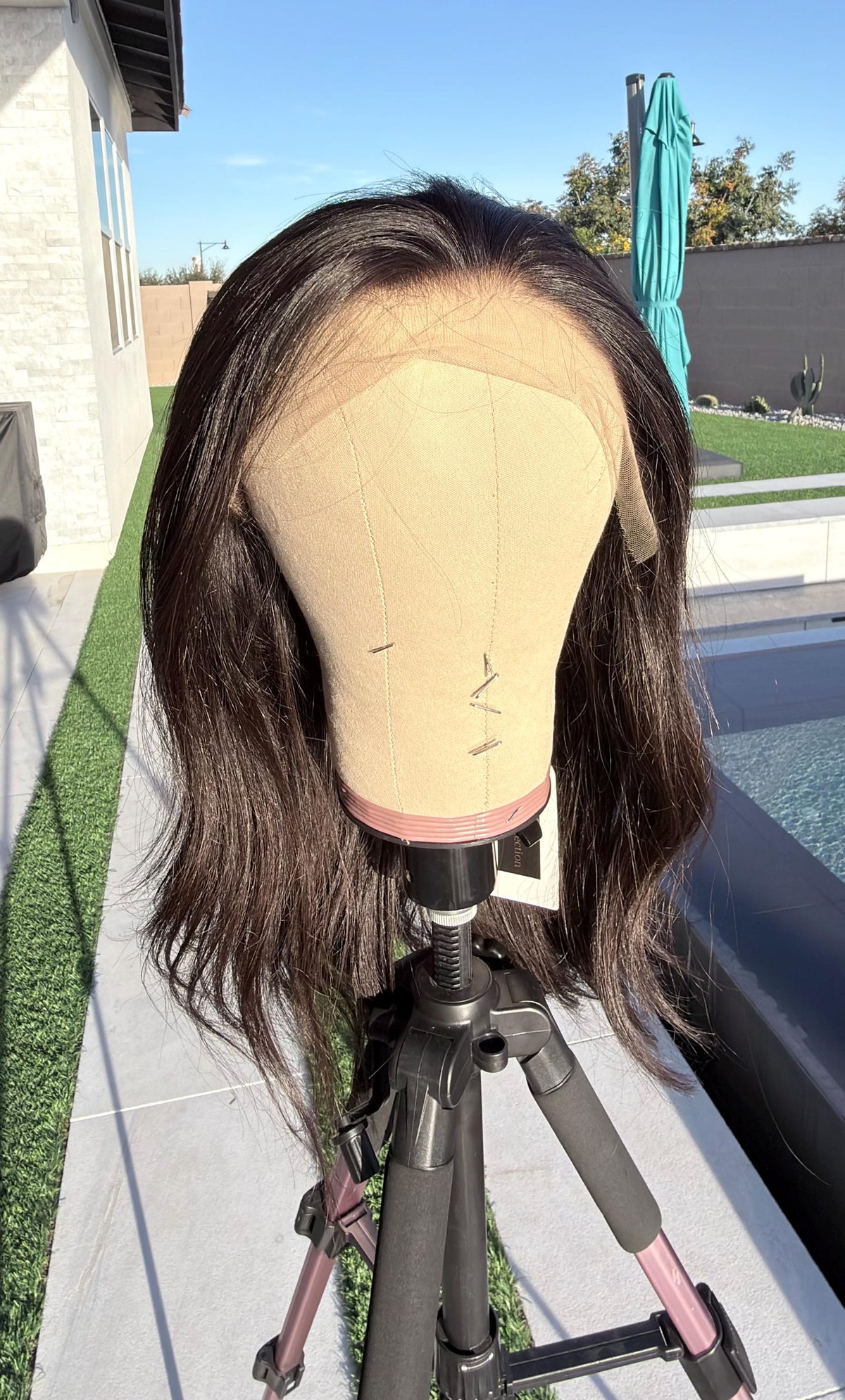 LUXE Layered Brazilian Virgin Human Hair Wig | Medium Density 13x6 Lace Front Wig | Natural Black Vtabs | 20”-26” Bleached Knots
