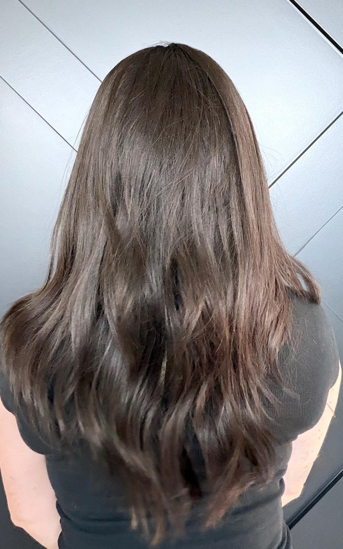 LUXE Layered Brazilian Virgin Human Hair Wig | Medium Density 13x6 Lace Front Wig | Natural Black Vtabs | 20”-26” Bleached Knots