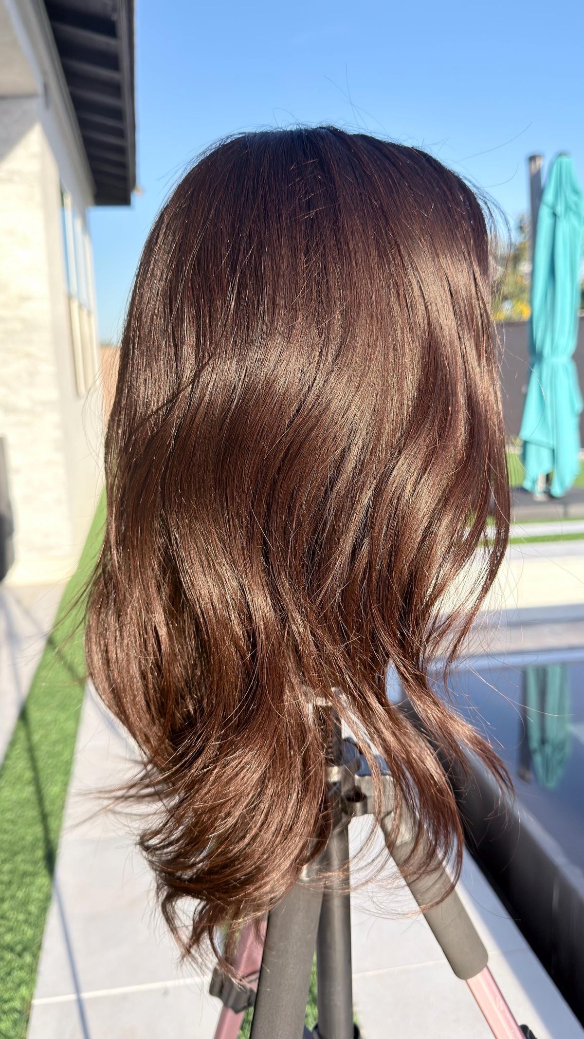 CHANTAL Layered Brazilian Virgin Human Hair Wig | Medium Density 13x6 Lace Front Wig | color#2 Dark Brown Vtabs | 20”-26” Bleached Knots