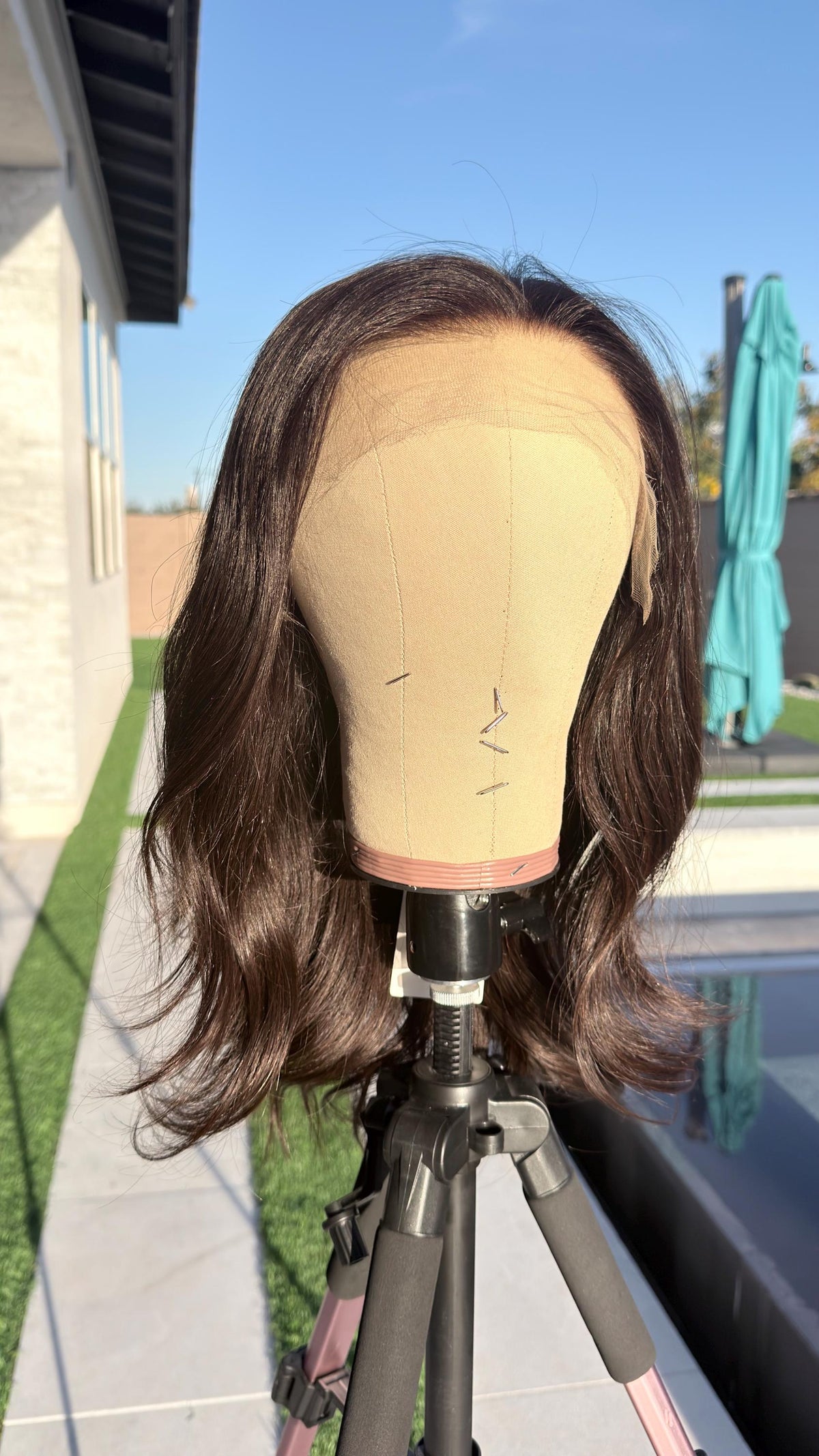 MARCELLINE Layered Brazilian Virgin Human Hair Wig | Medium Density 13x6 Lace Front Wig | Golden Honey Vtabs | 18”-26” Bleached Knots