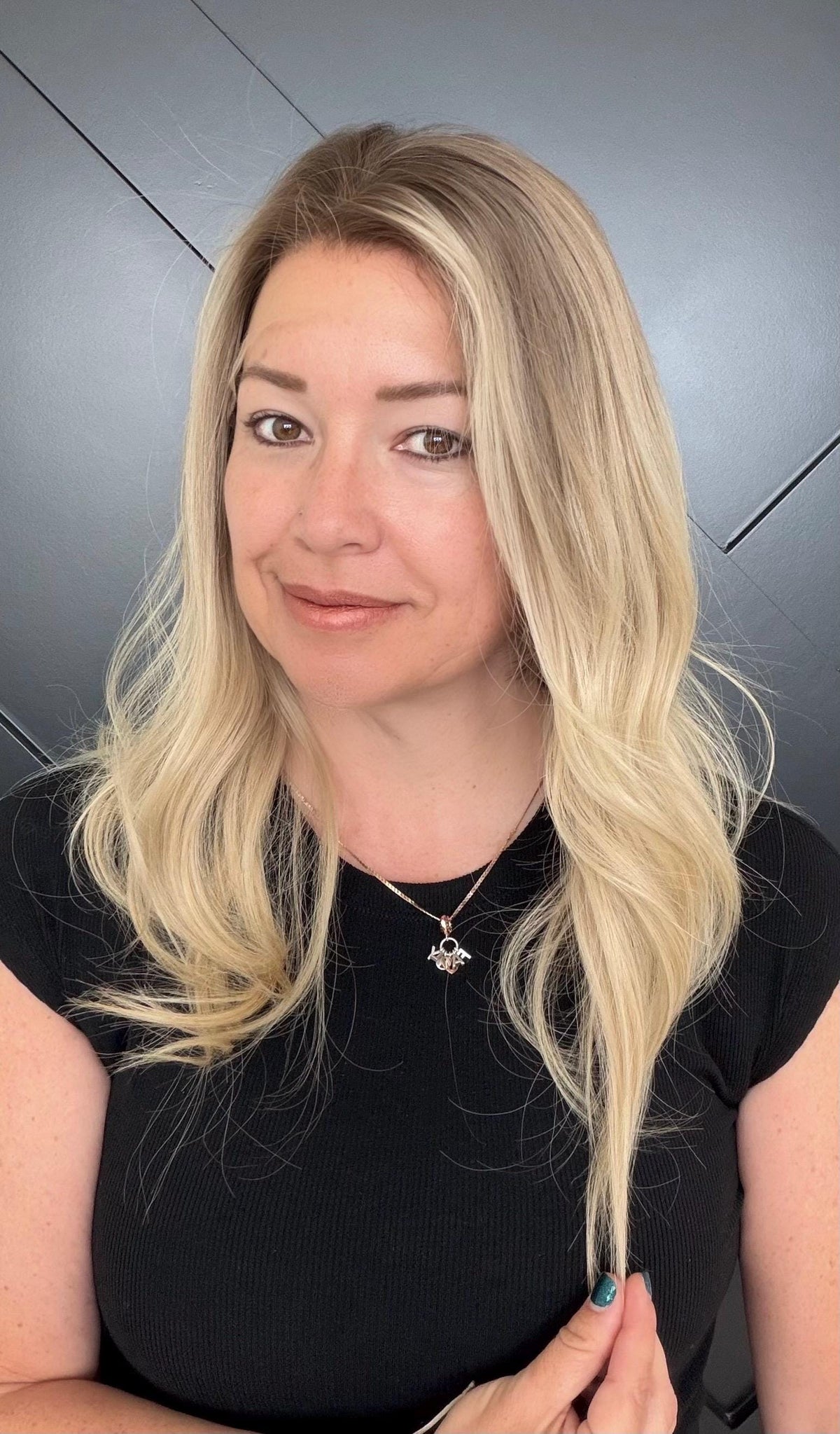 EMPRESS Layered Brazilian Virgin Human Hair Wig | Medium Density 5x5.5” Lace Top Wig | Blonde brown balayage | 18”-26” Bleached Knot