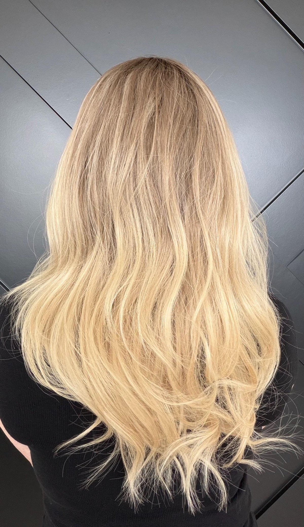 EMPRESS Layered Brazilian Virgin Human Hair Wig | Medium Density 5x5.5” Lace Top Wig | Blonde brown balayage | 18”-26” Bleached Knot