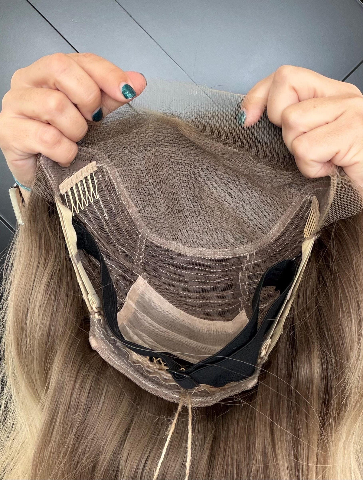 EMPRESS Layered Brazilian Virgin Human Hair Wig | Medium Density 5x5.5” Lace Top Wig | Blonde brown balayage | 18”-26” Bleached Knot