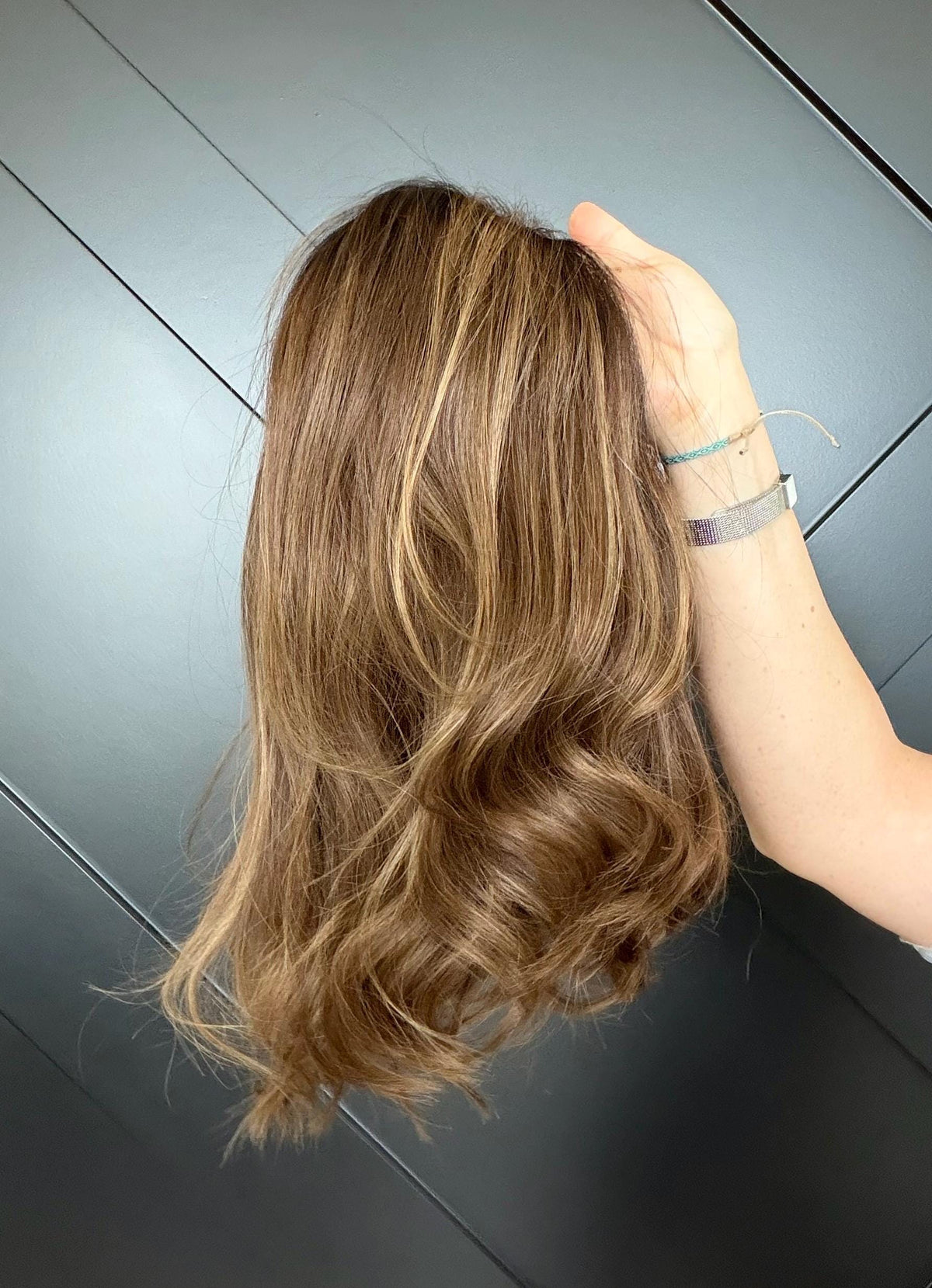 SOVEREIGN Layered Brazilian Virgin Human Hair Wig | Medium Density 5x5.5” Lace Top Wig | brown wig caramel balayage | 14”-26” Bleached Knot