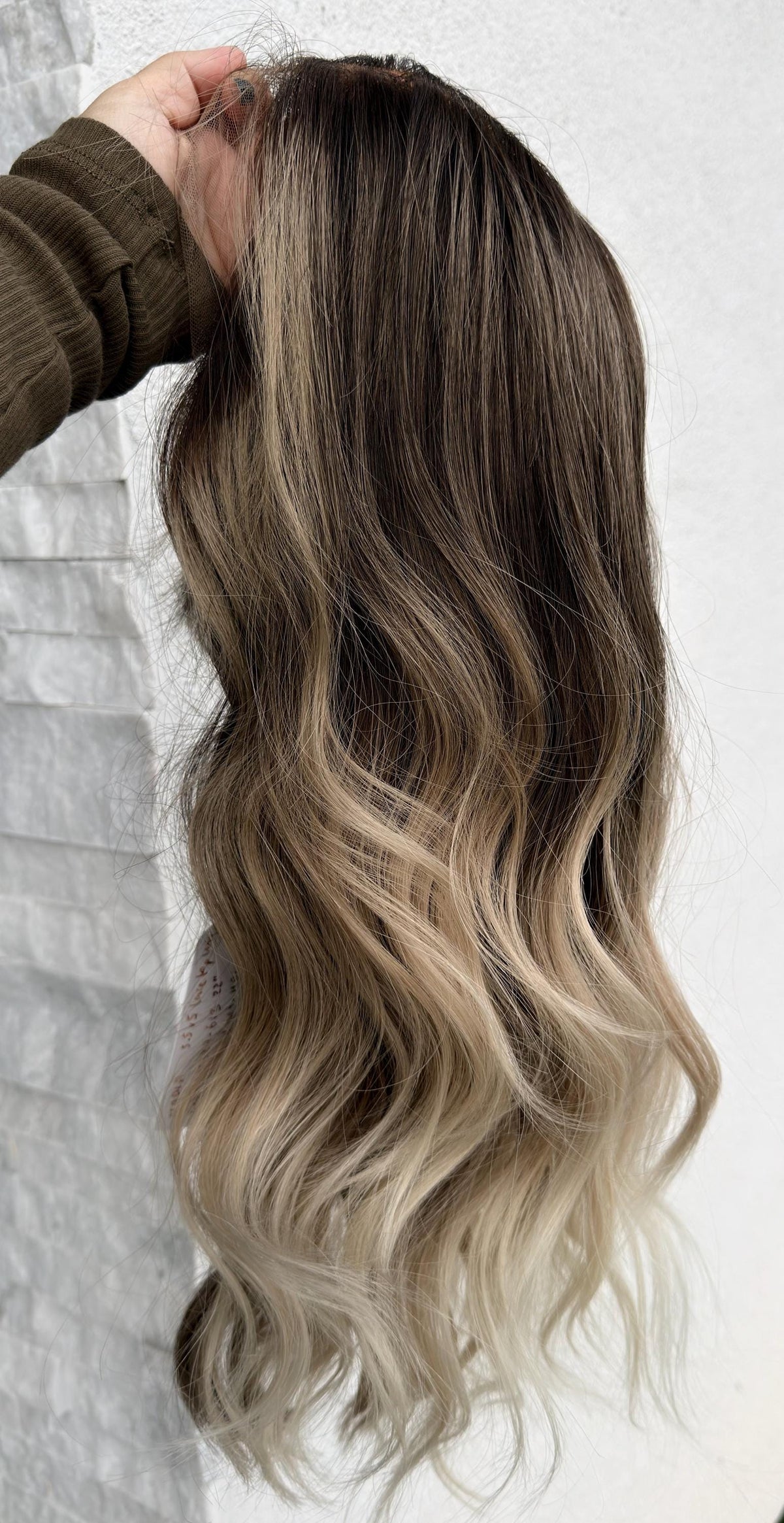 NADIA Layered Brazilian Virgin Human Hair Wig | Medium Density 5x5.5” Lace Top Wig | 18-26” Light Blonde Balayage