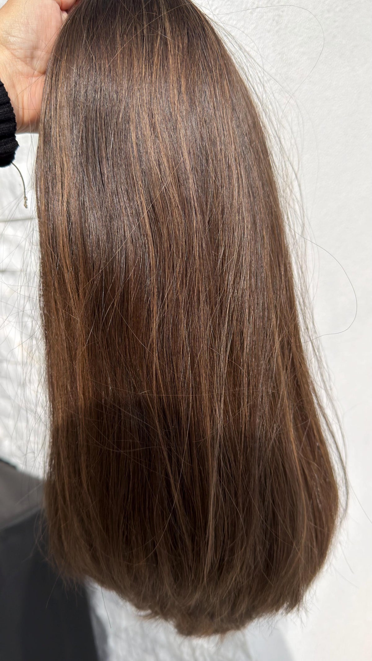 CORINE Bandfall Wig | Premium Brazilian Human Hair | Glueless Headband Wig | Brown with Subtle Caramel Highlights | 16”-20”