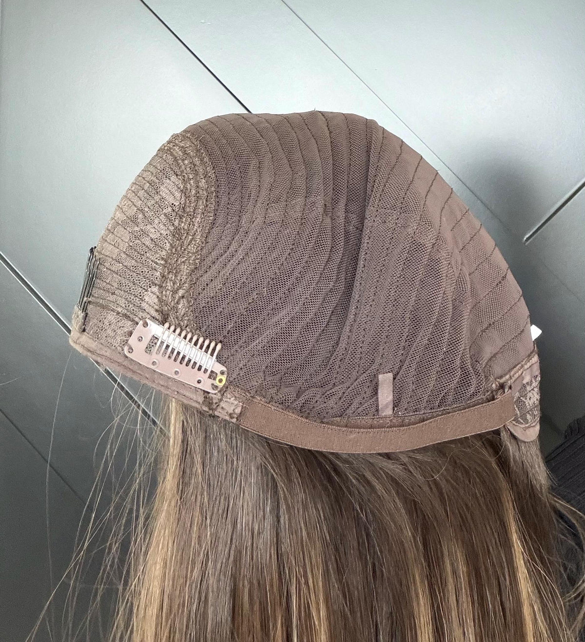 CORINE Bandfall Wig | Premium Brazilian Human Hair | Glueless Headband Wig | Brown with Subtle Caramel Highlights | 16”-20”
