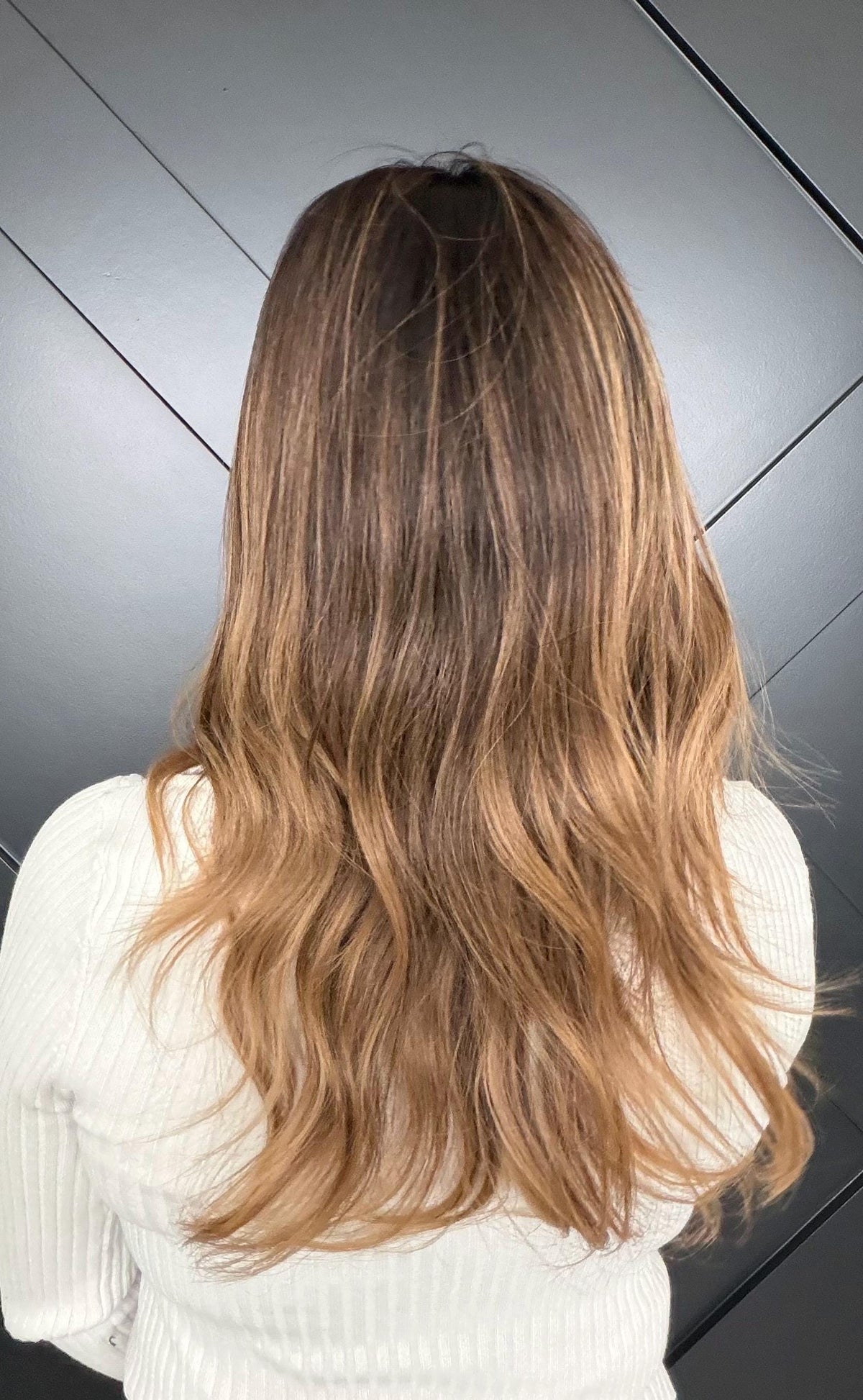 ARIA Layered Brazilian Virgin Human Hair Wig | Medium Density 13x6 Lace Front Wig | Soft Cool Bronde Vtabs | 18”-26” Bleached Knots