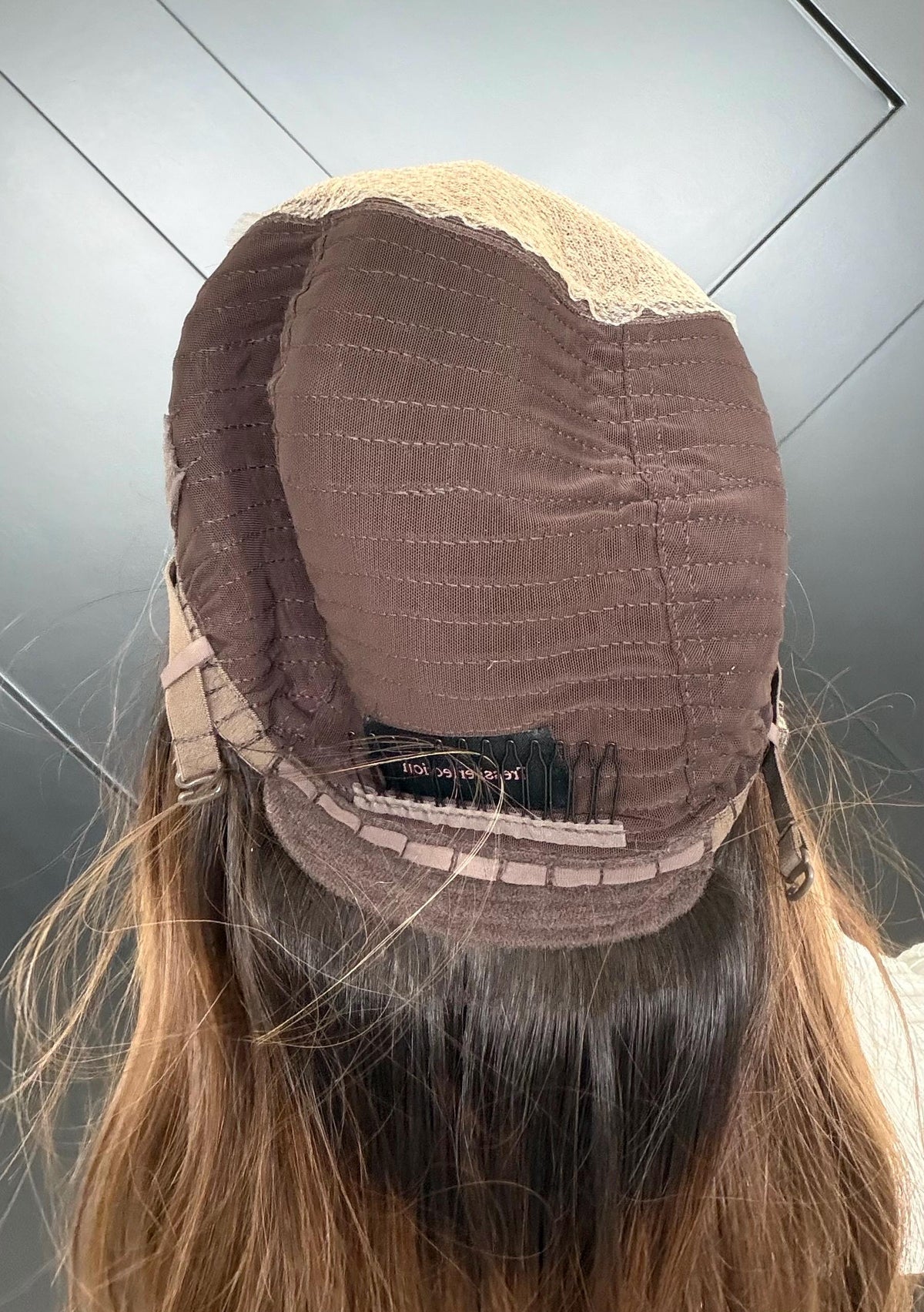 SELENE Layered Brazilian Virgin Human Hair Wig | Medium Density 13x6 Lace Front Wig | Warm cocoa brown Vtabs | 18”-26” Bleached Knots