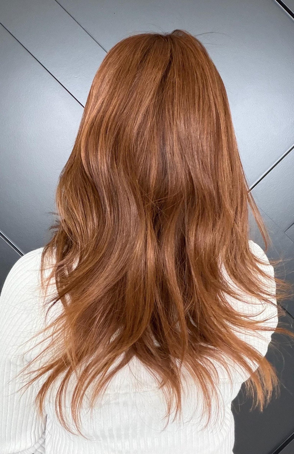 VALETTA Layered Brazilian Virgin Human Hair Wig | Medium Density 13x6 Lace Front Wig | Warm Copper Brown Vtabs | 18”-26” Bleached Knots