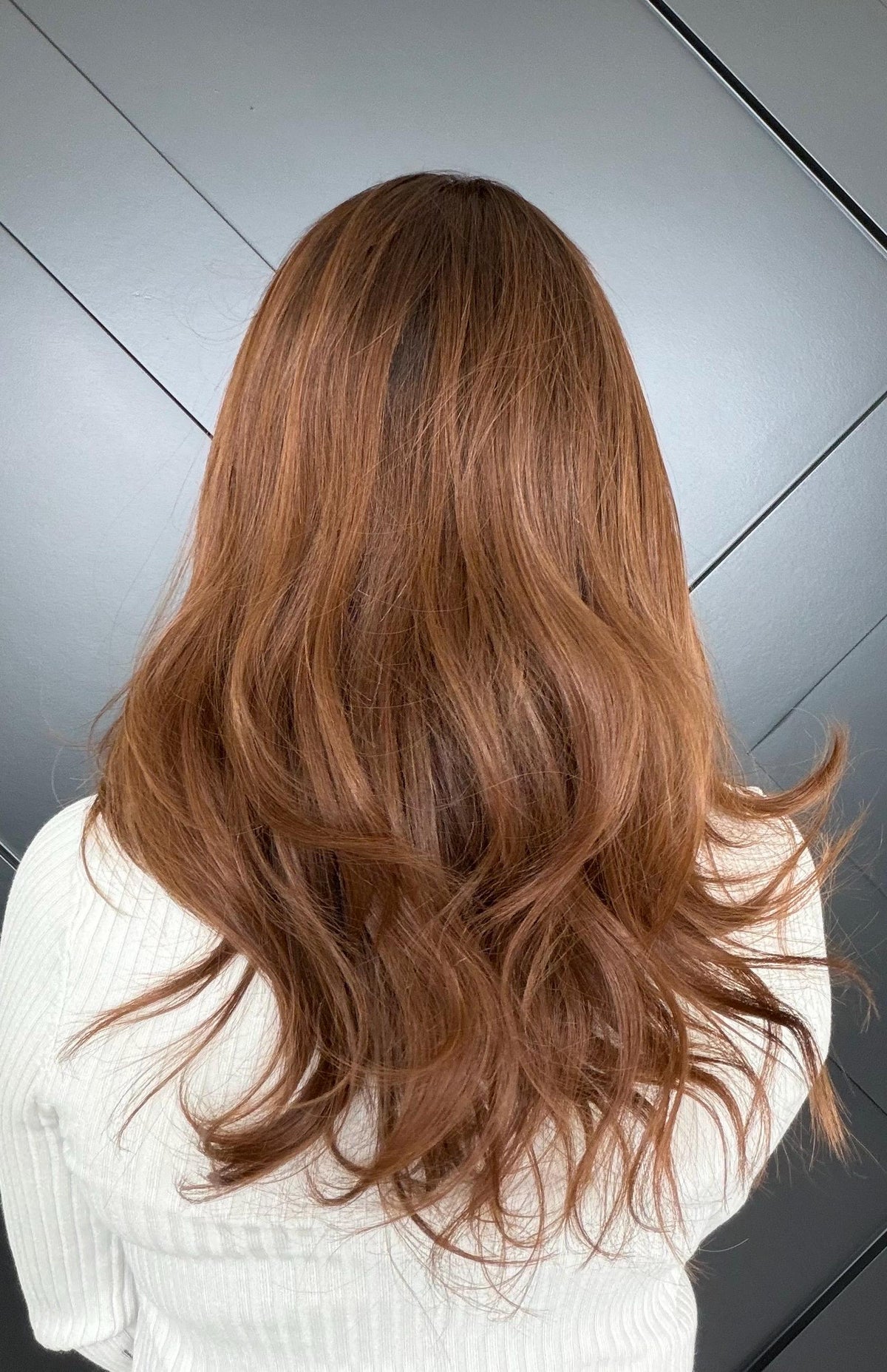 BELARIA Layered Brazilian Virgin Human Hair Wig | Medium Density 13x6 Lace Front Wig | Two tone copper Vtabs | 18”-26” Bleached Knots