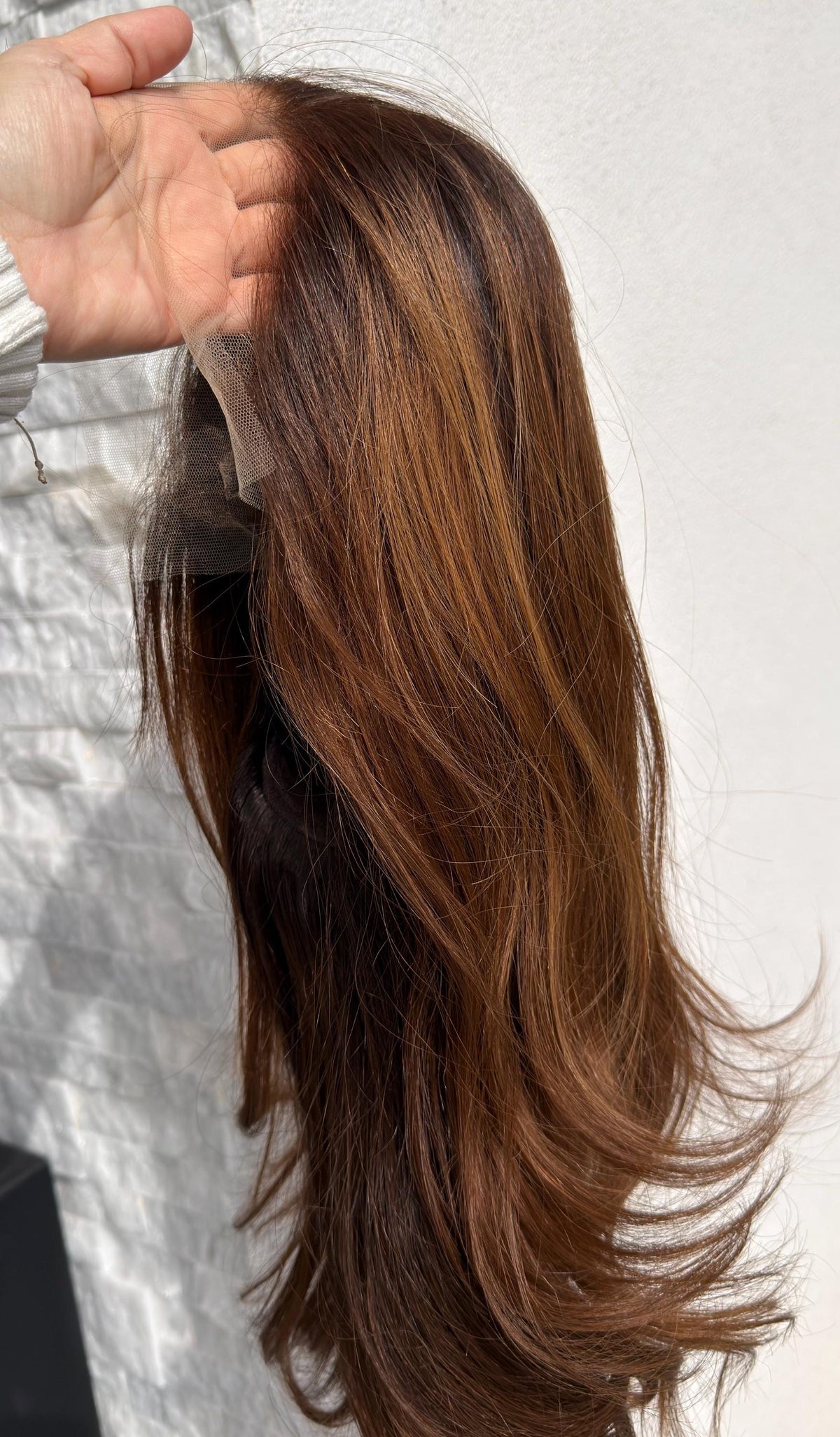 BELARIA Layered Brazilian Virgin Human Hair Wig | Medium Density 13x6 Lace Front Wig | Two tone copper Vtabs | 18”-26” Bleached Knots