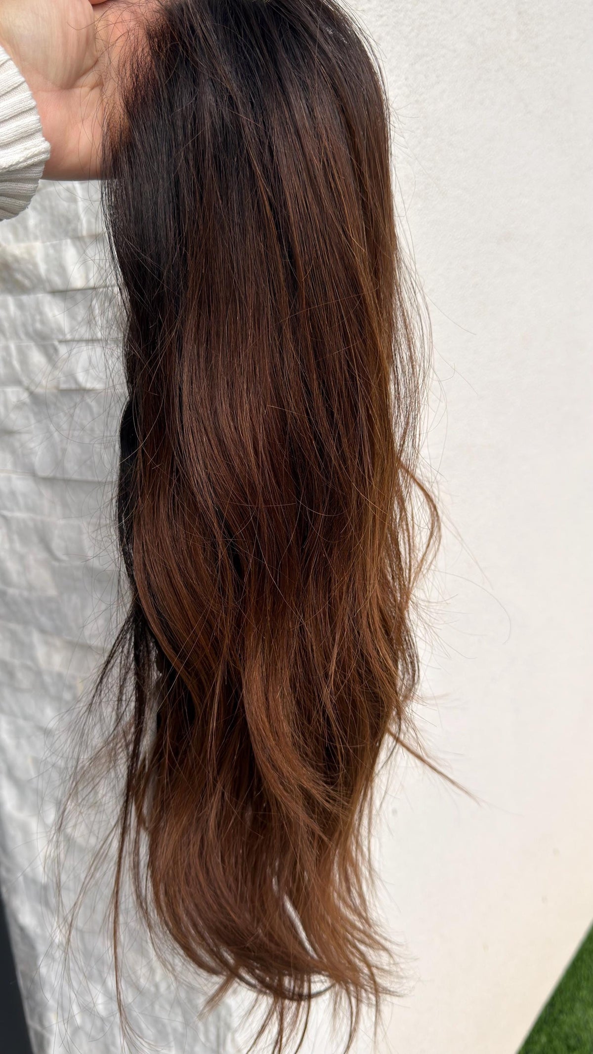 ISOLA Layered Brazilian Virgin Human Hair Wig | Medium Density 13x6 Lace Front Wig | Natural Cocoa Brown Vtabs | 18”-26” Bleached Knots