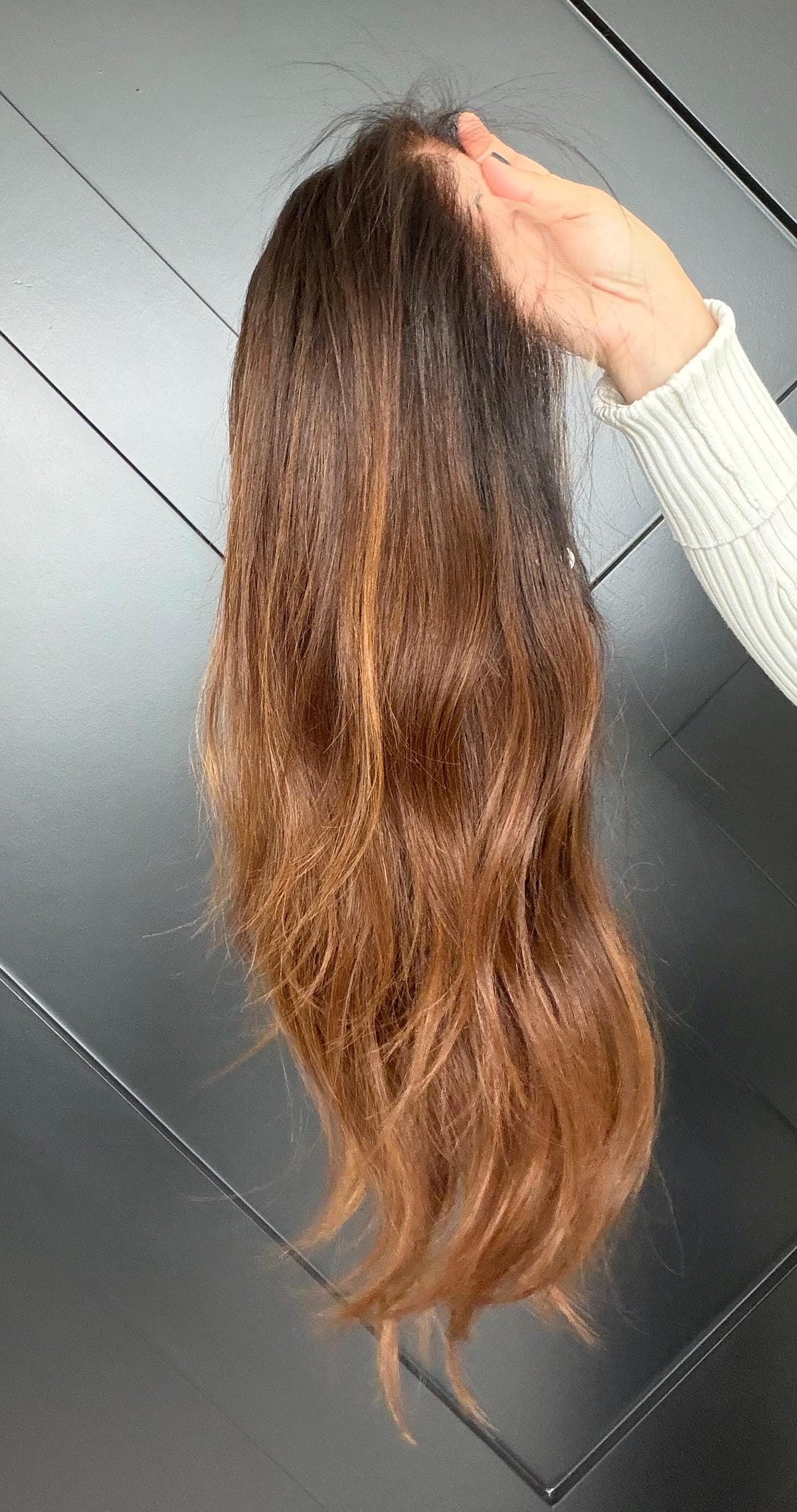 ISOLA Layered Brazilian Virgin Human Hair Wig | Medium Density 13x6 Lace Front Wig | Natural Cocoa Brown Vtabs | 18”-26” Bleached Knots