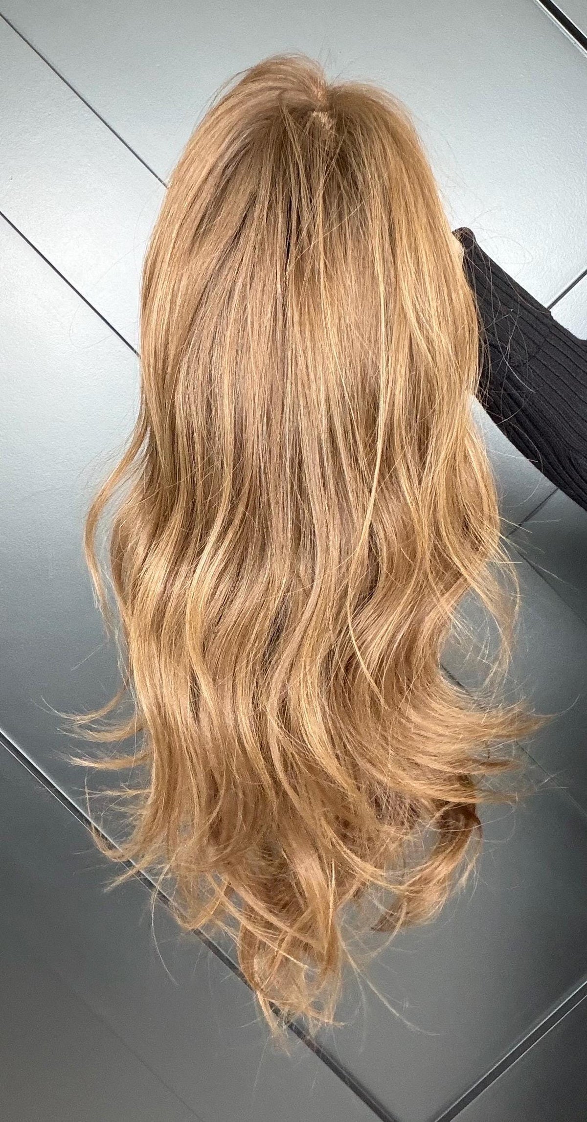 AVELINE Layered Brazilian Virgin Human Hair Wig | Medium Density 13x6 Lace Front Wig Vtabs | 18”-26” Bleached Knots Light Cocoa with Honey