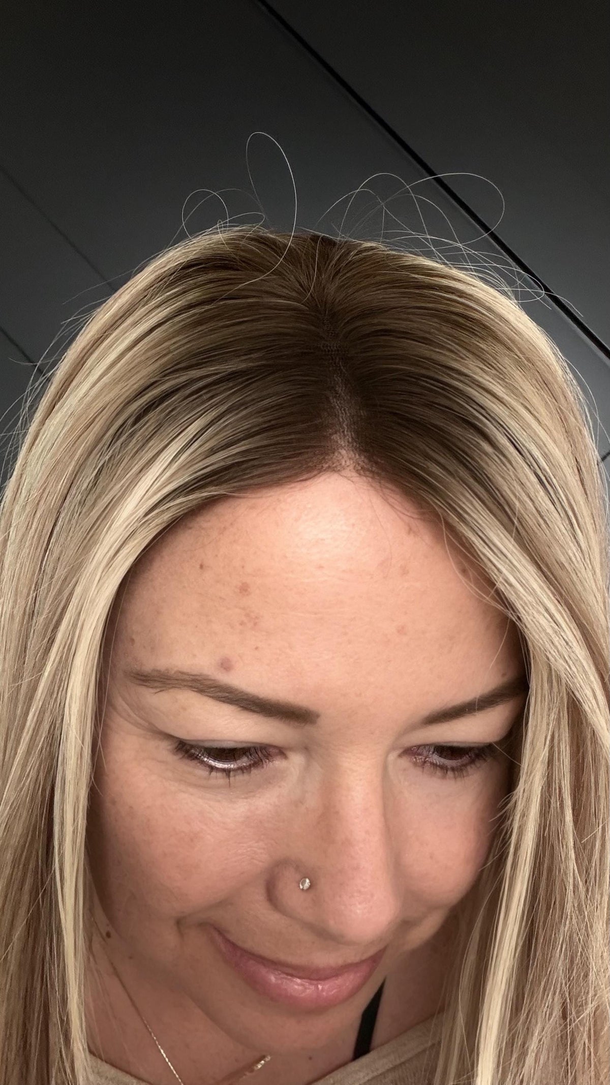 BAILEY Slavic Human Hair Topper 12”-14"-16" | 6.5”x7” Closed Lace with Halo| Low Density | Medium Bronde with Golden Highlights