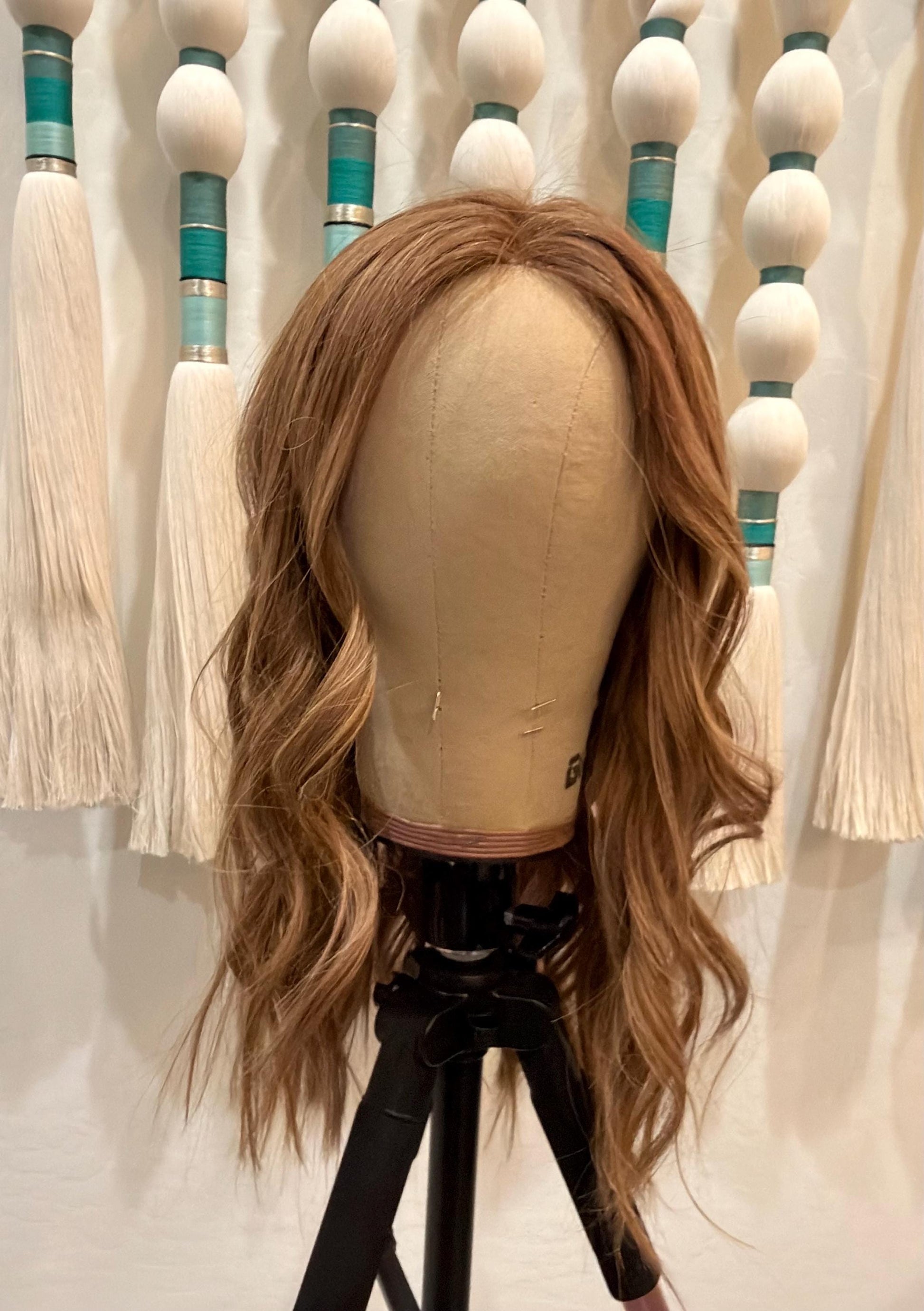 ERICA Custom-Made Clipless Human Hair Topper 18" | Glue-On Topper |8.75x 8.5 Monofilament | handtied Hairpiece density 170gm