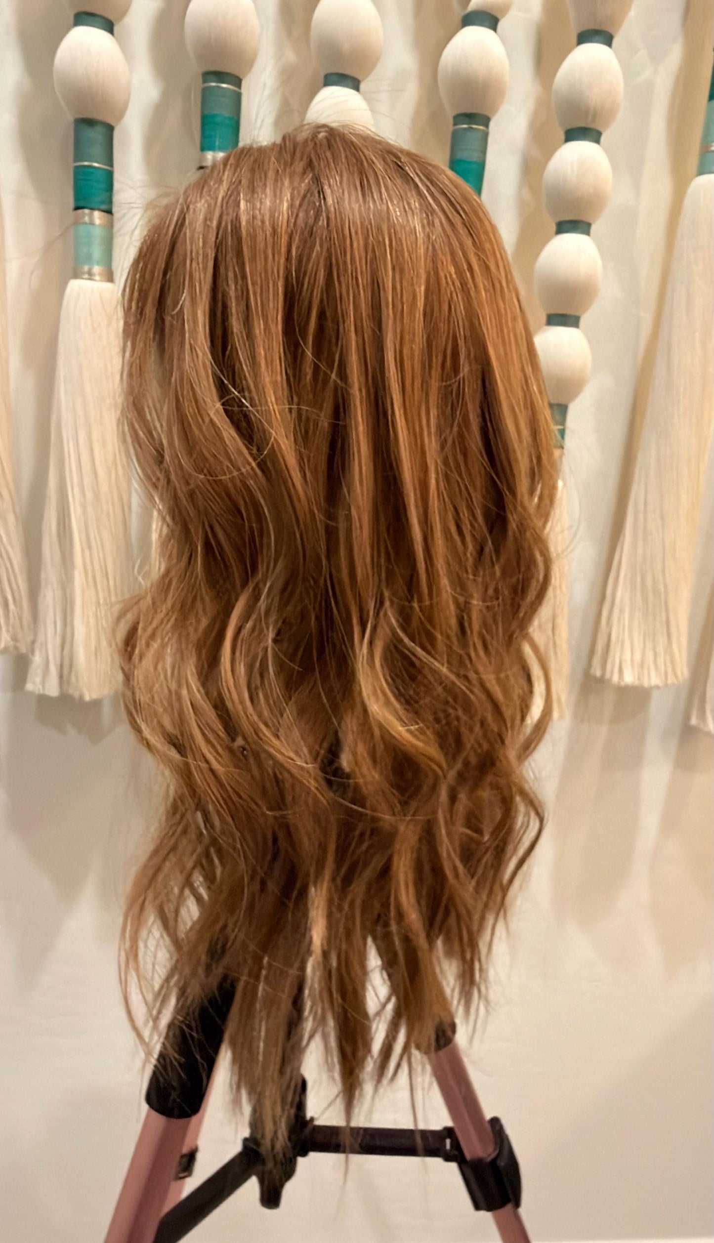 ERICA Custom-Made Clipless Human Hair Topper 18" | Glue-On Topper |8.75x 8.5 Monofilament | handtied Hairpiece density 170gm