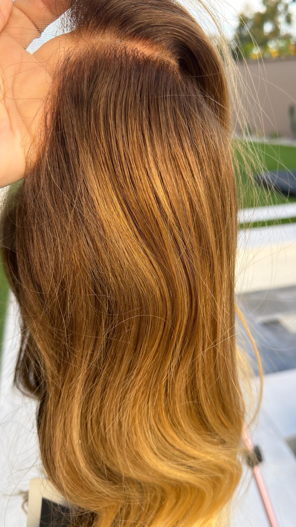 CLEO Layered Brazilian Virgin Human Hair Wig | Medium Density 13x6 Lace Front Wig | Soft Golden Blonde Vtabs | 18”-26” Bleached Knots