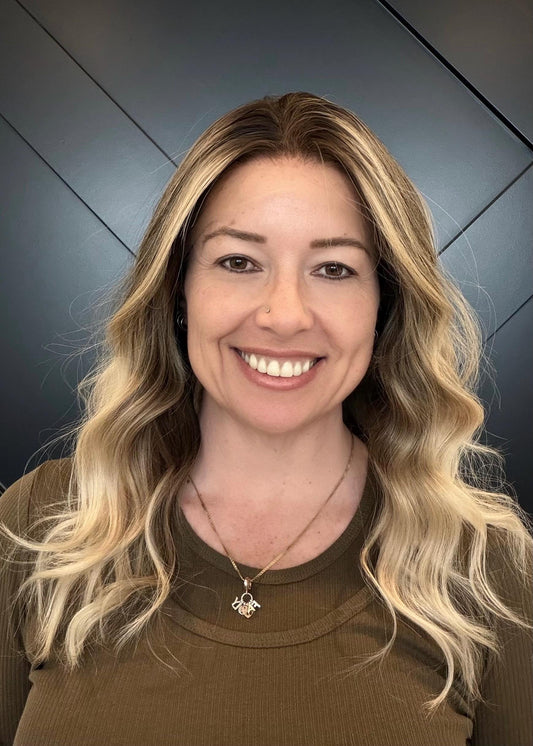 NADIA Layered Brazilian Virgin Human Hair Wig | Medium Density 5x5.5” Lace Top Wig | 18-26” Light Blonde Balayage