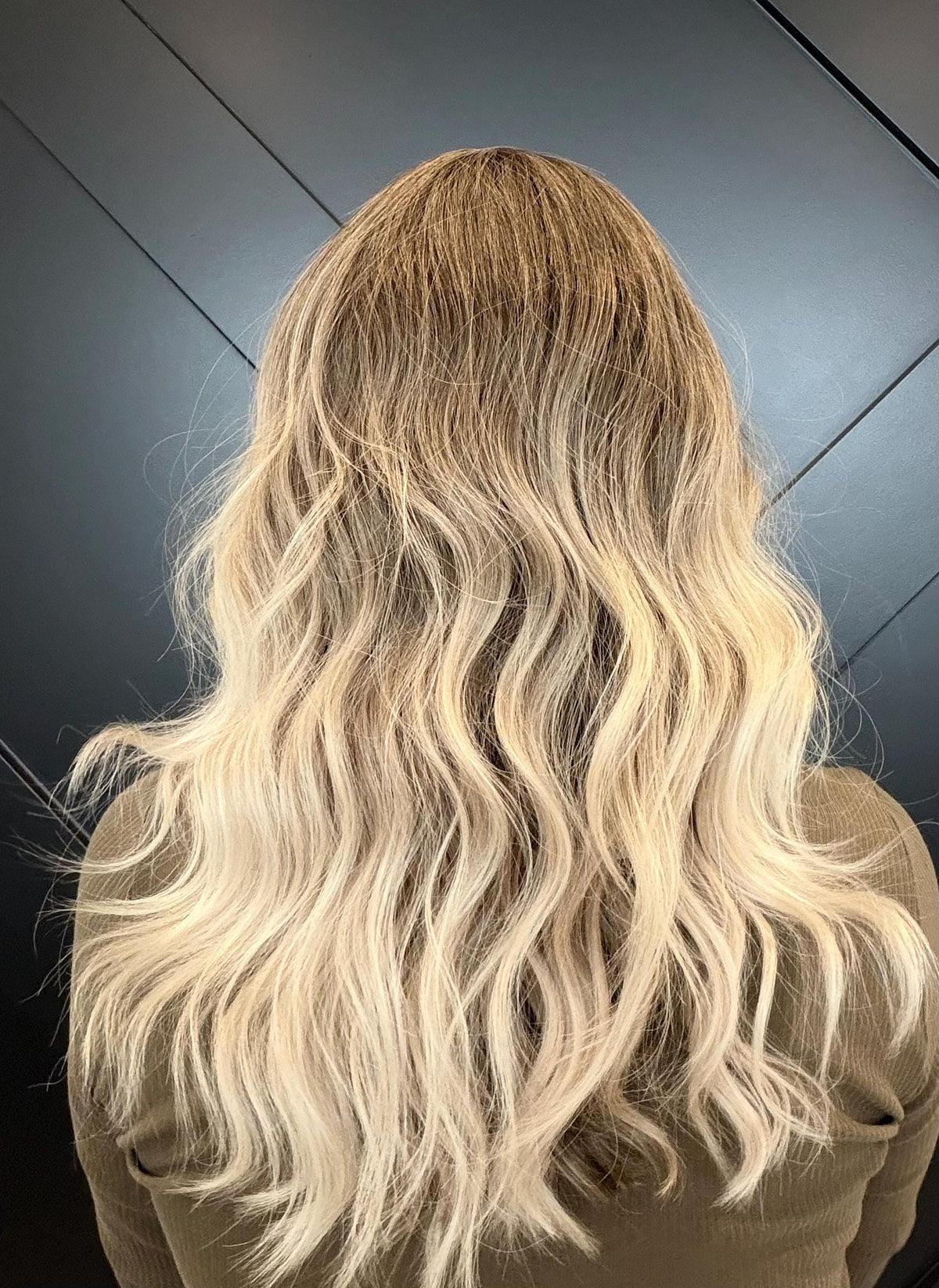 NADIA Layered Brazilian Virgin Human Hair Wig | Medium Density 5x5.5” Lace Top Wig | 18-26” Light Blonde Balayage