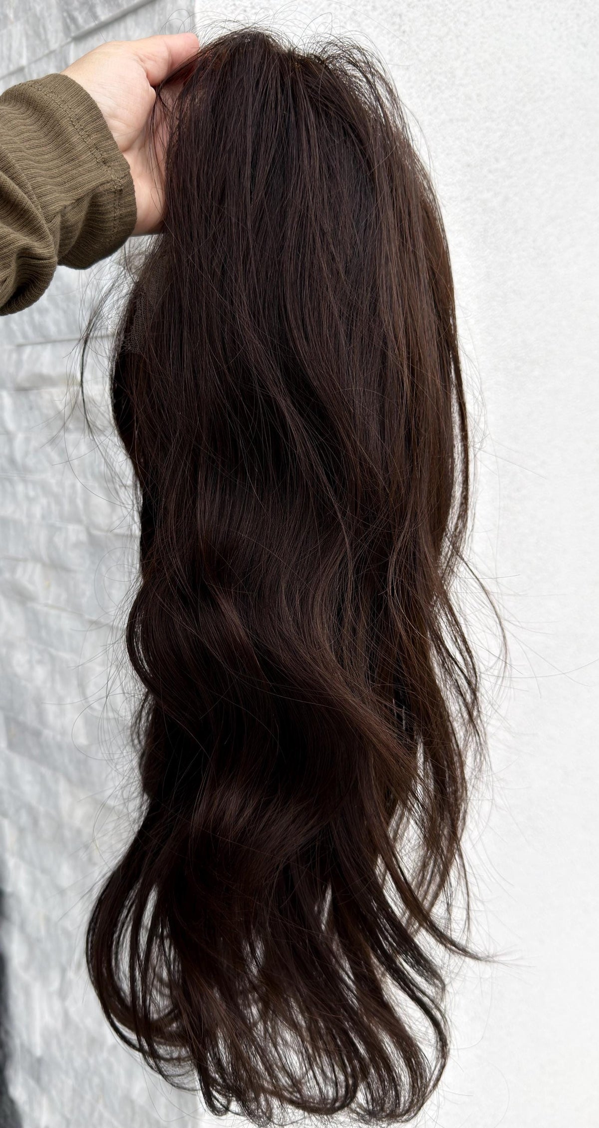 NUR Layered Brazilian Virgin Human Hair Wig | Medium Density 5x5.5 Front Lace Wig | color#2.5 Dark Brown | 18”-26” Bleached Knots