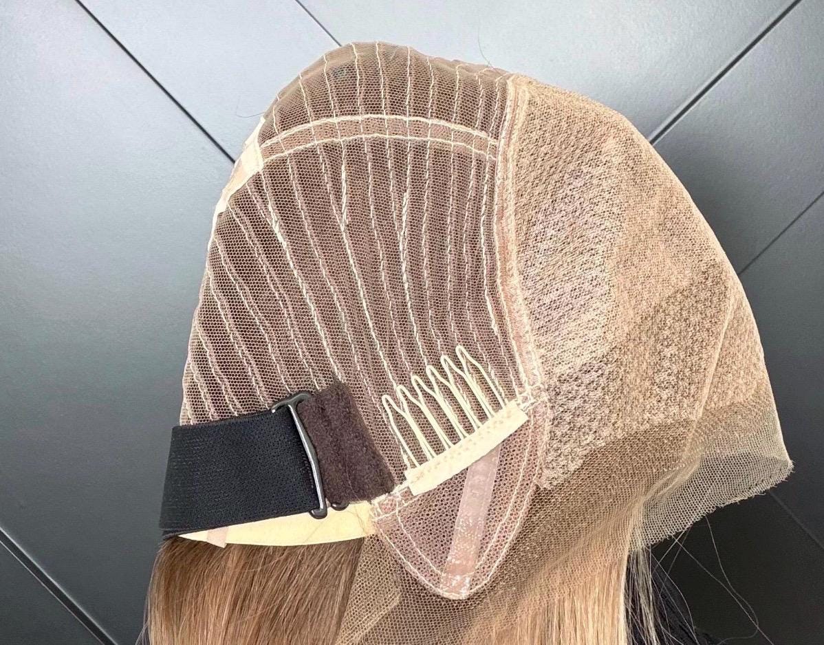 JANA Layered Brazilian Virgin Human Hair Wig | Medium Density 5x5.5” Lace Top Wig | Warm bronde balayage | 18”-26” Bleached Knot